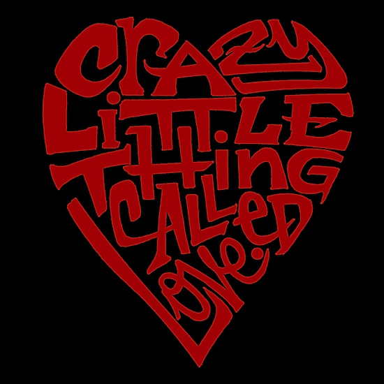 LA Pop Art Crazy Little Thing Called Love - Women's Word Art Hooded Sweatshirt