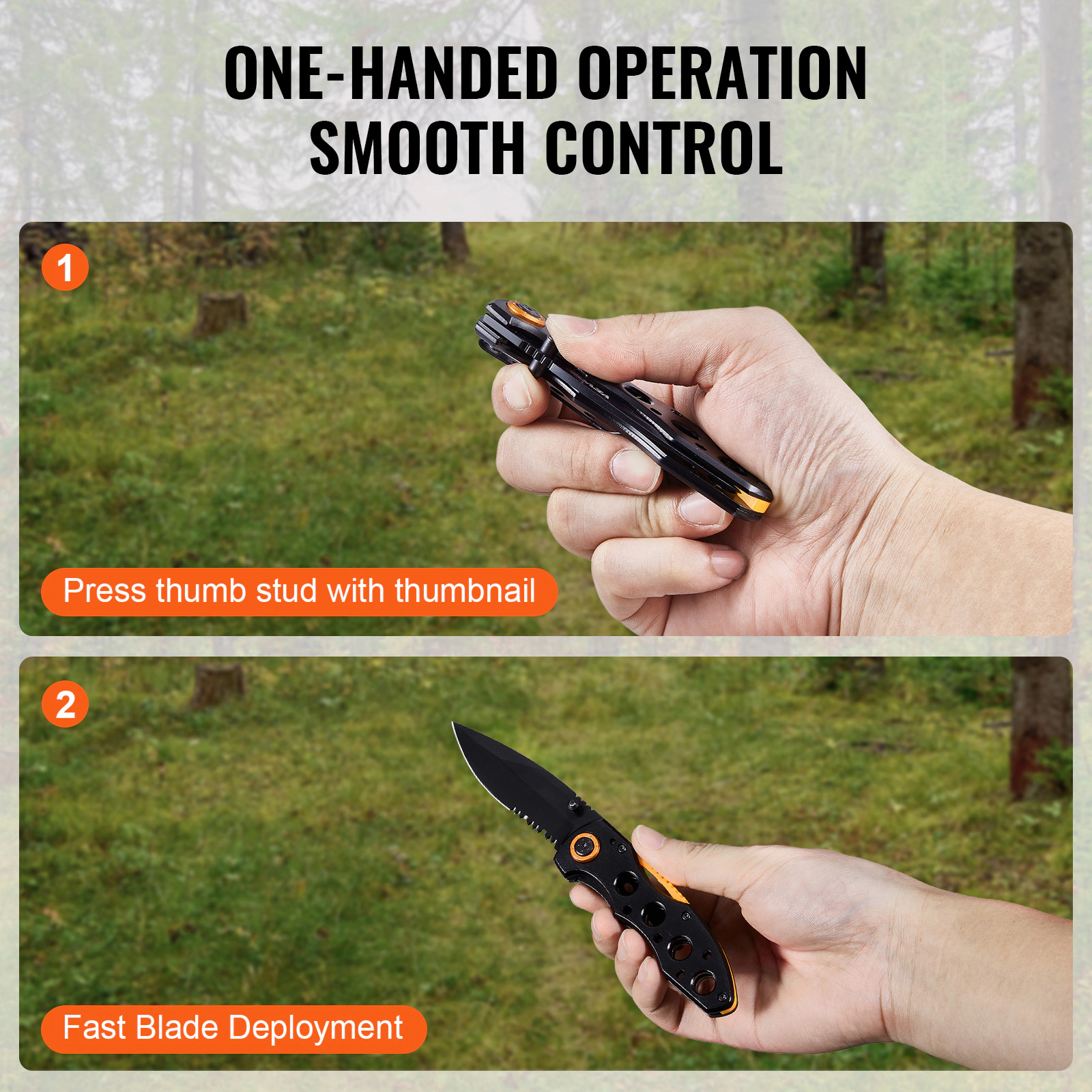 HONGGE Folding Pocket Knife, Small EDC Knife with Clip, Sharp Camping Survival Hiking