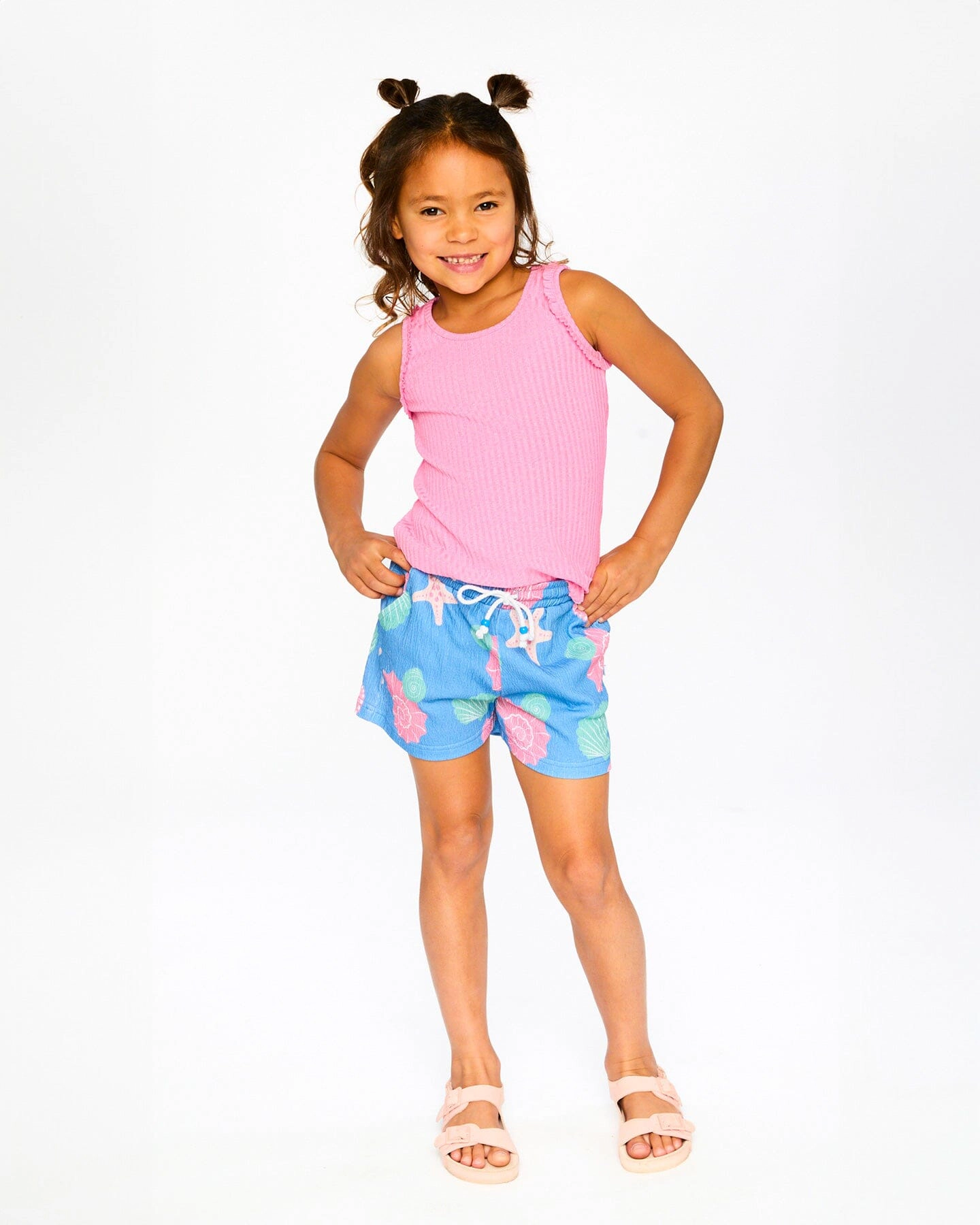 Deux par Girls Crinkle Jersey Shorts Shell Print