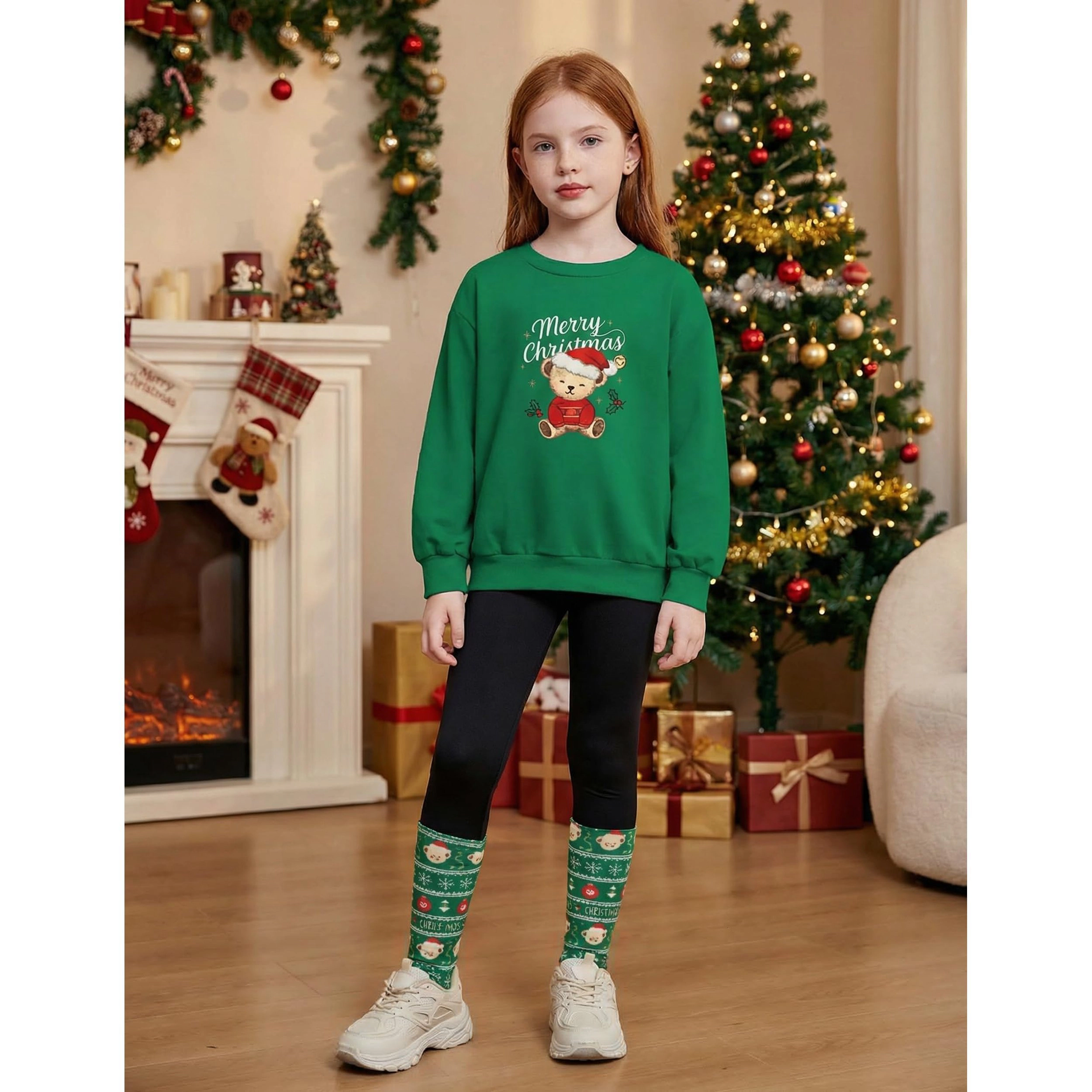 Arshiner Girls Piece Outfits Christmas Clothing Sets Long Sleeve Sweatshirts And Legging Pants