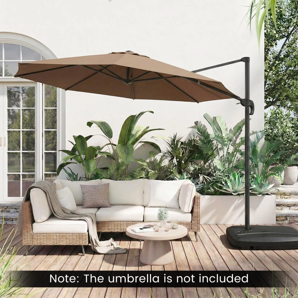 Hivvago 225 Lbs Patio Umbrella Base With Wheels And Crossed Base