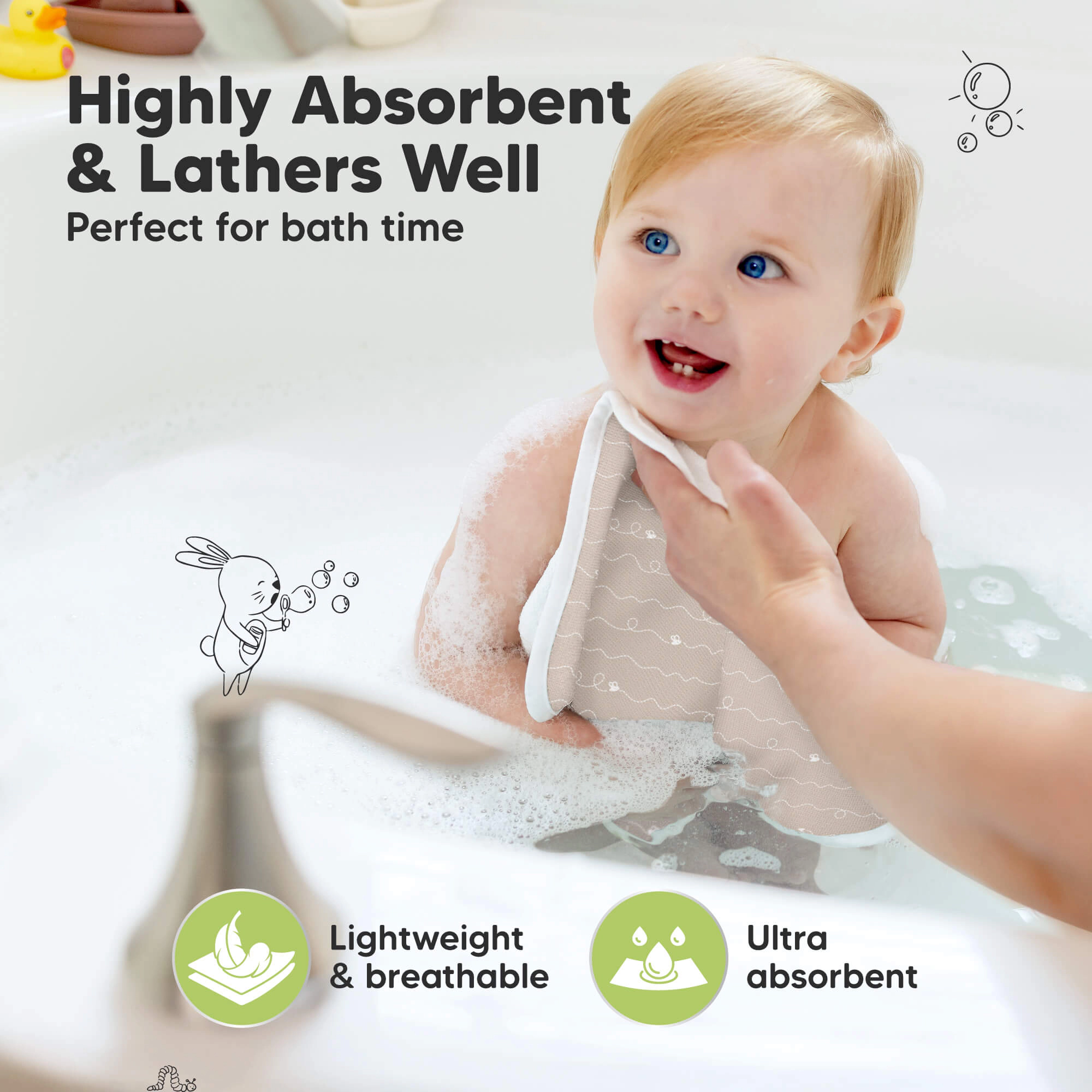 KeaBabies 6-Pack Cami Baby Washcloths