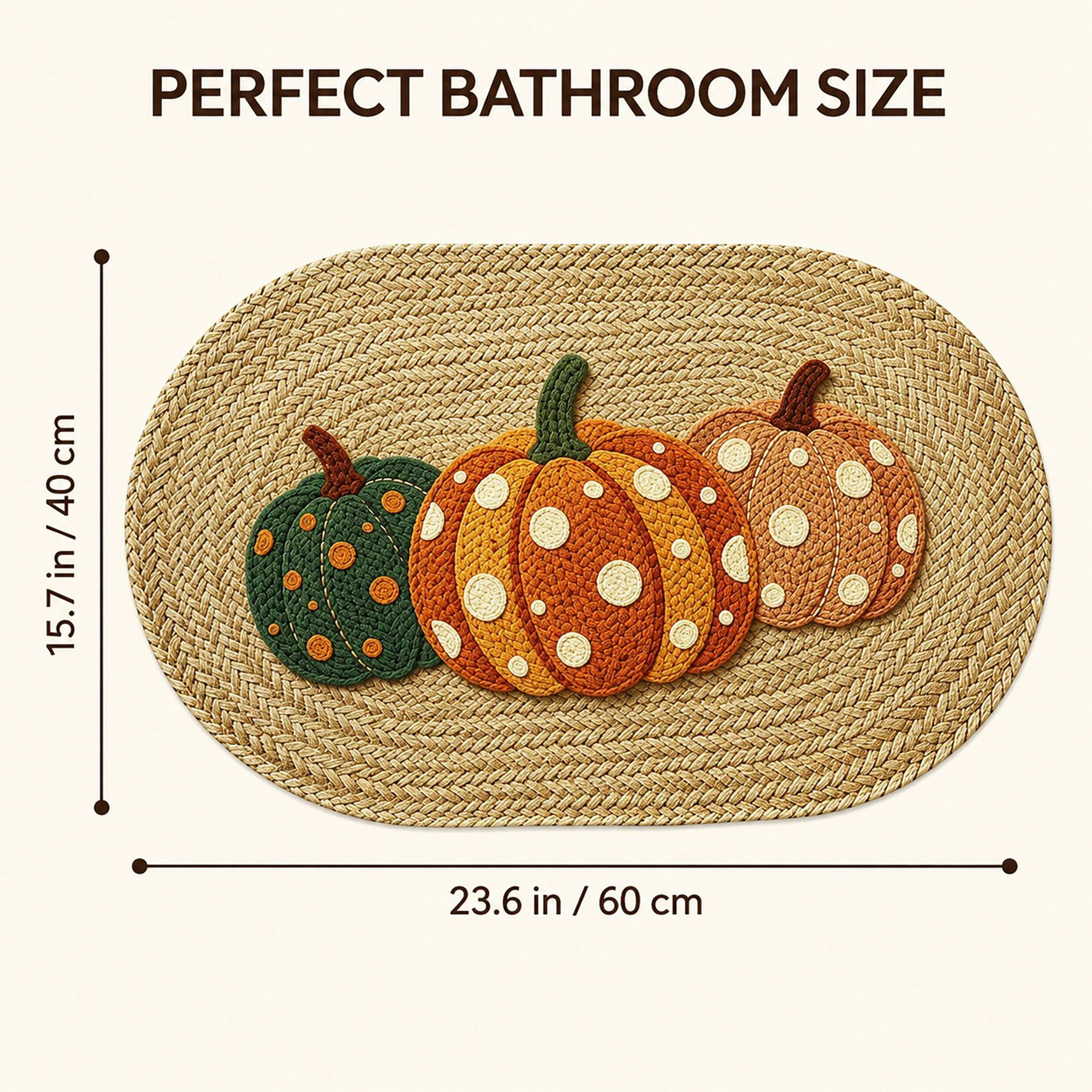 Alilang Unisex Fall Pumpkin Bath Mat Soft Absorbent Accent Rug 15.7 x 23.6 Inches