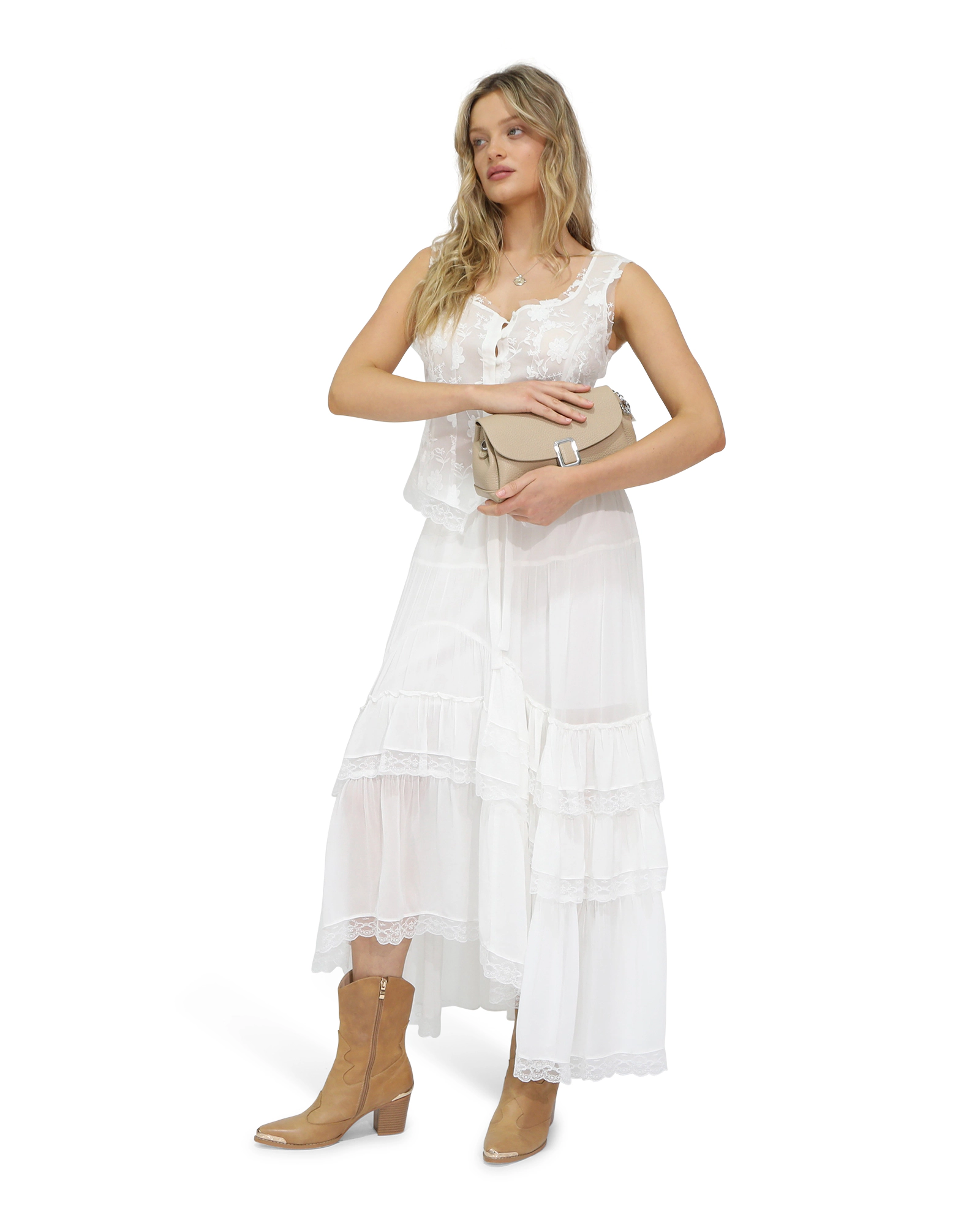 Wanderlace Ruffle Maxi Skirt
