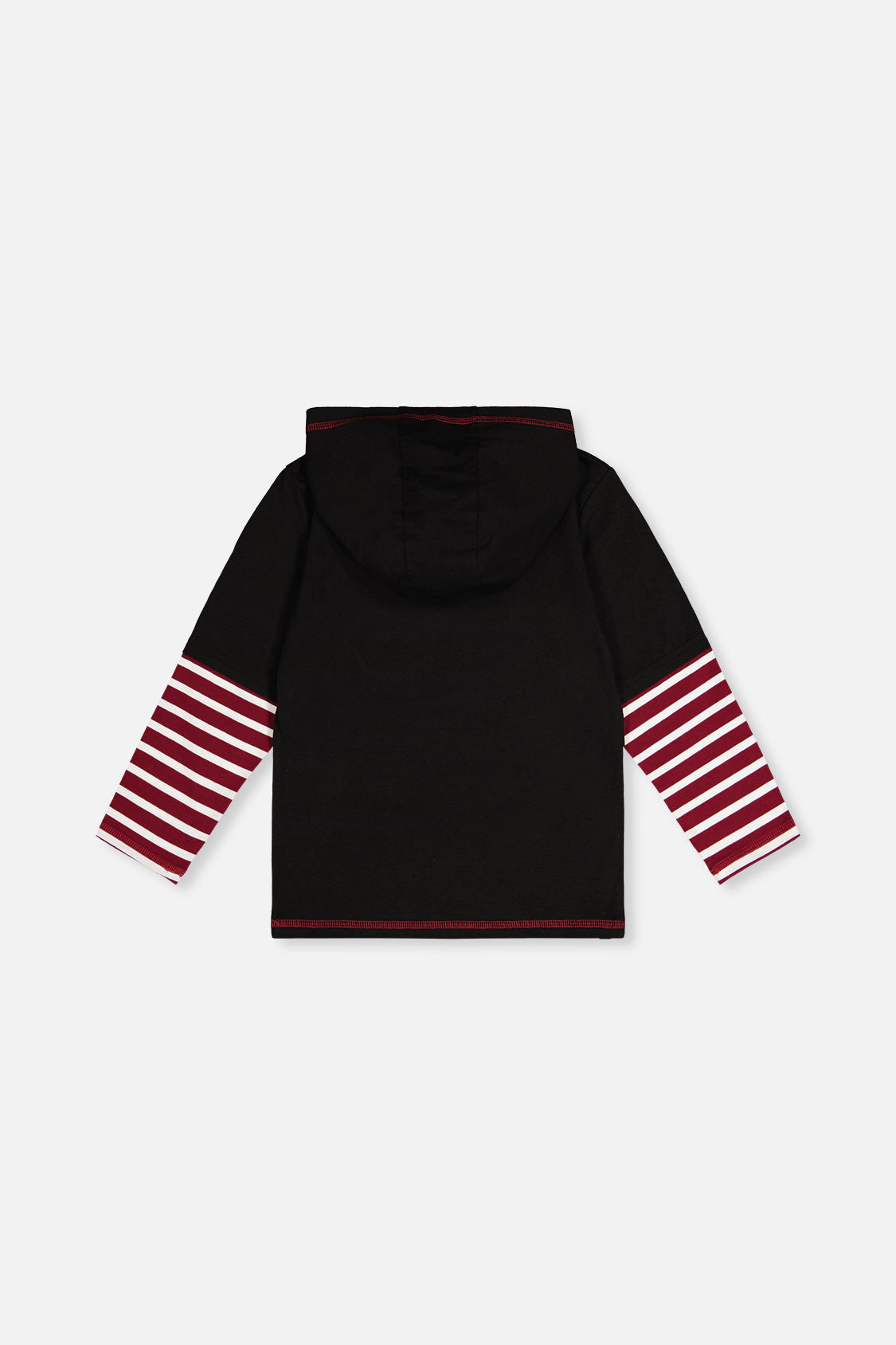 Deux par Boys Fake Double Sleeve Hooded Shirt