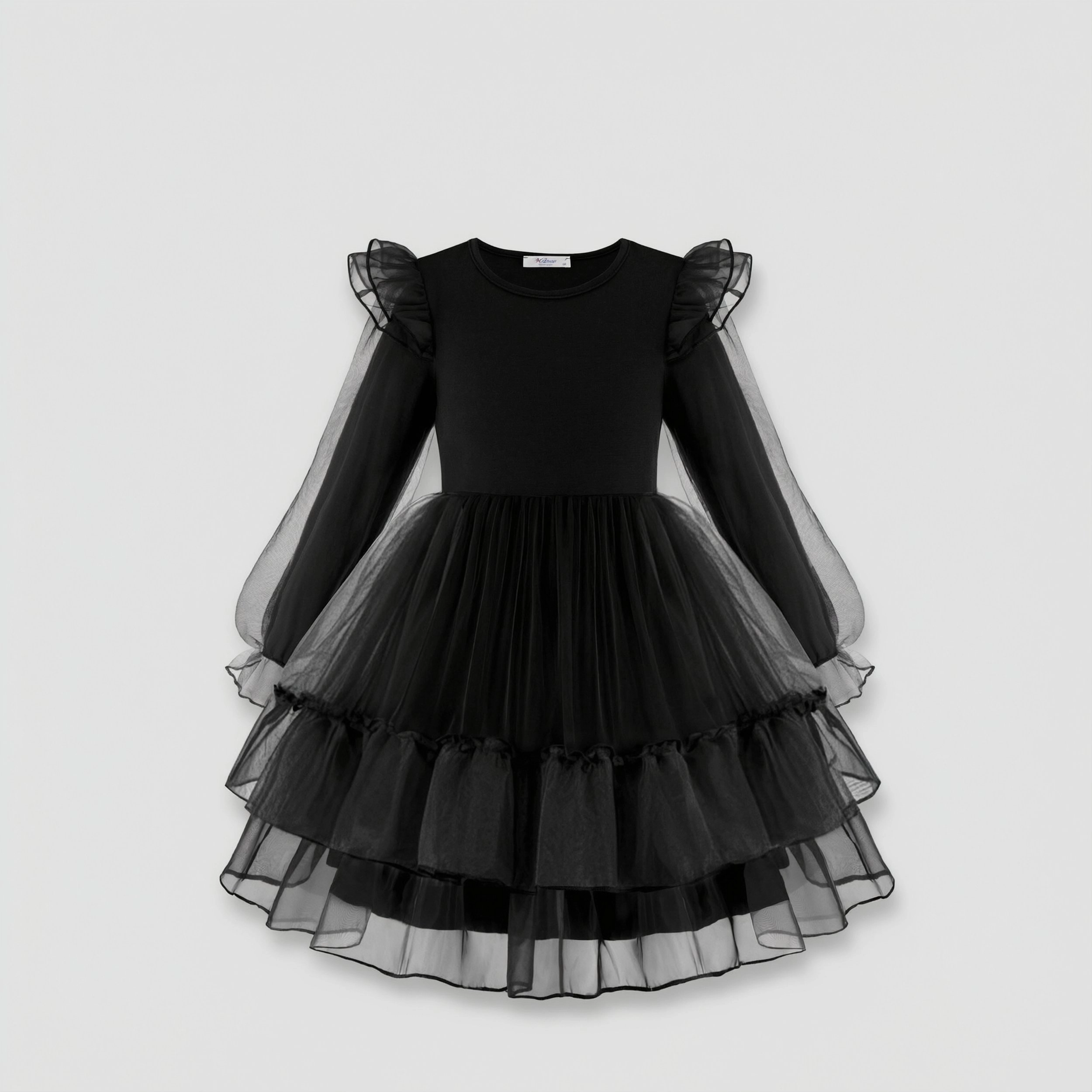 Arshiner Toddler Girls Tiered Tutu Dress Fall Formal Party Birthday Princess Long Sleeve Tulle
