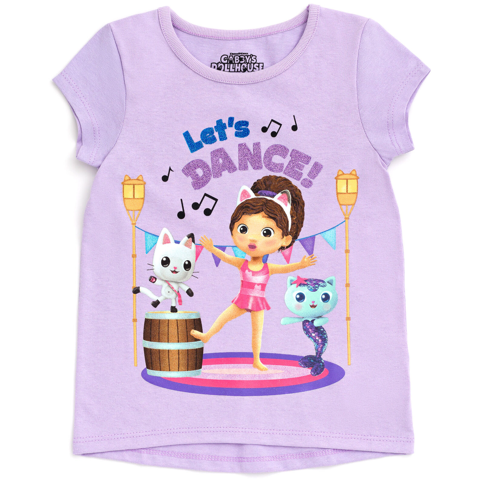 Dreamworks Gabby's Dollhouse Girls' 3-Pack Glitter T-Shirts
