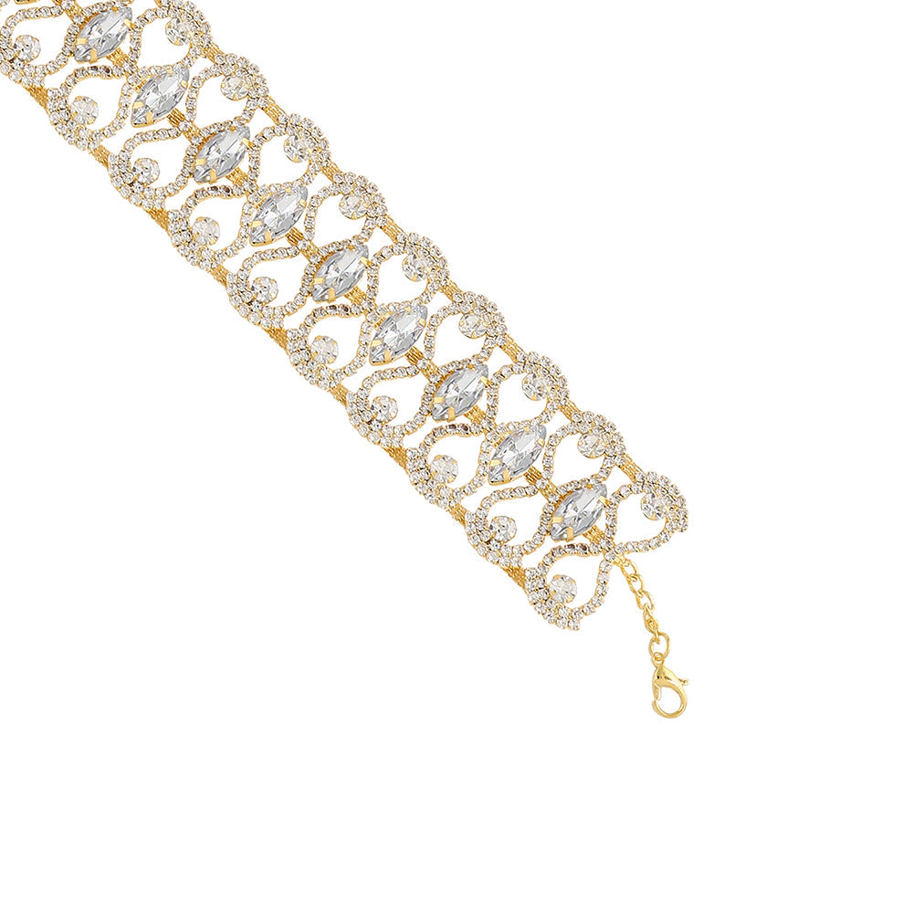 SOHI Women's Gold Plated Crystal Necklace