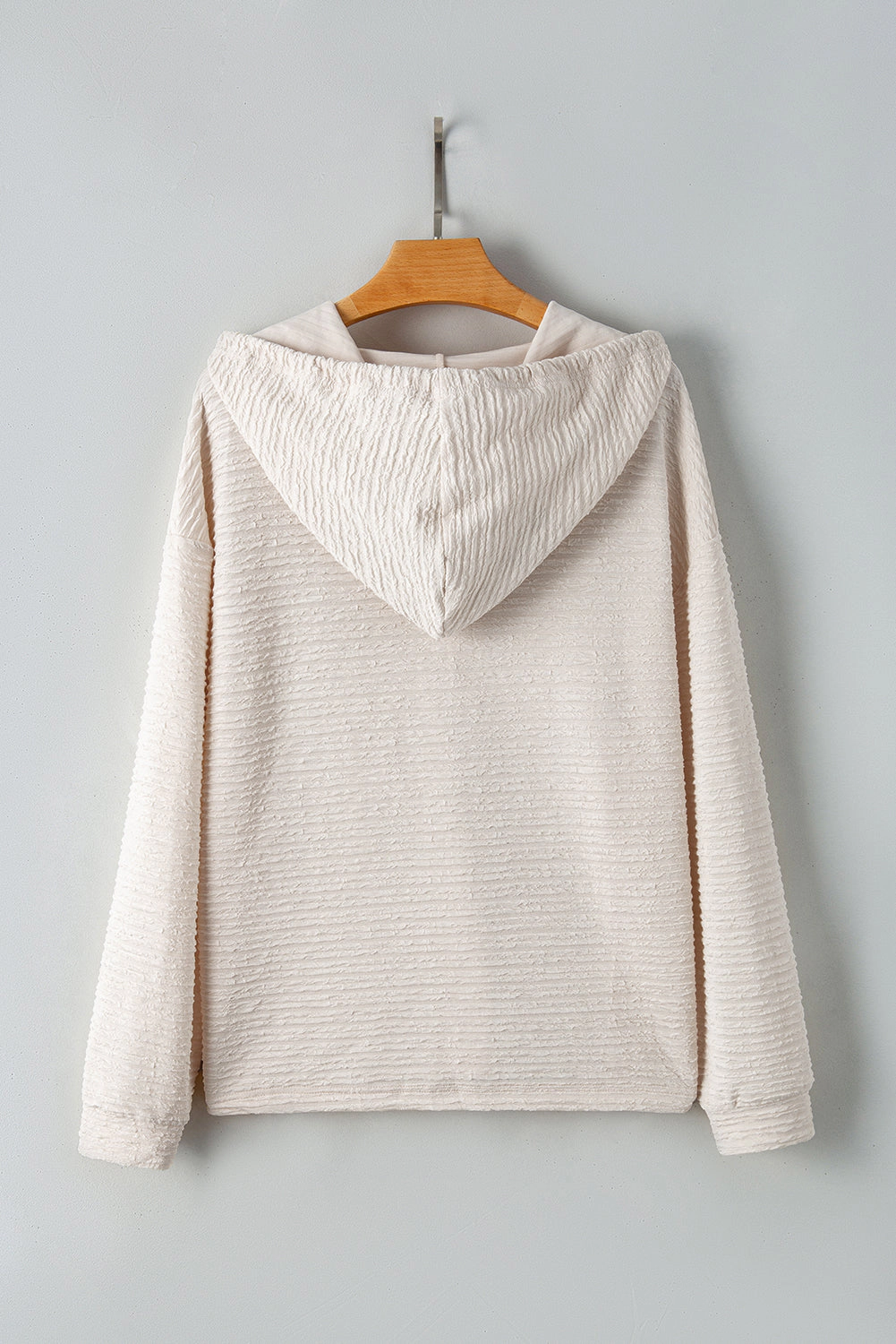 Threaded Pear Women's Madison Textured Drawstring Henley Hoodie