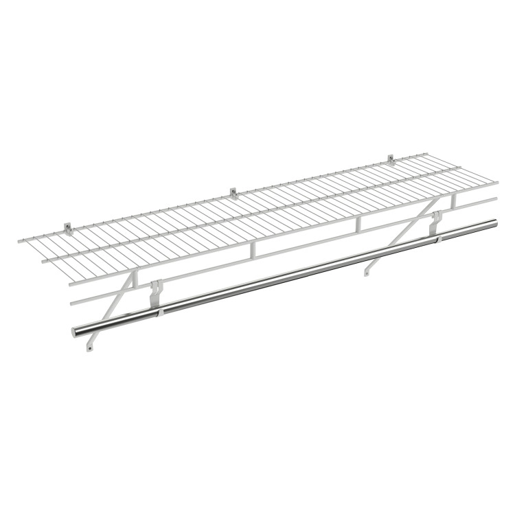 Hivvago Closet Shelves Wall Mounted with Ventilated Metal Wire Shelving Kit