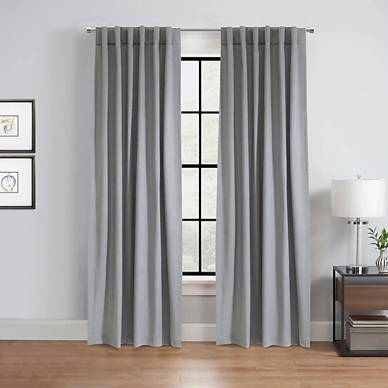 Habitat Mulberry Light Filtering Functional Dual Header Curtain Panel for Windows 54" x 95" Grey