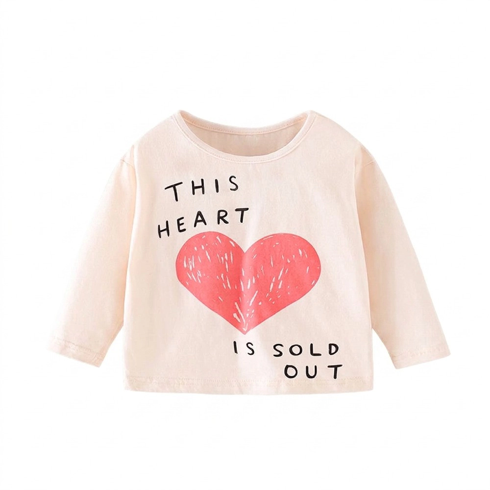 19076 Baby Girl Heart Print Long-Sleeve Crewneck Shirt - Pink