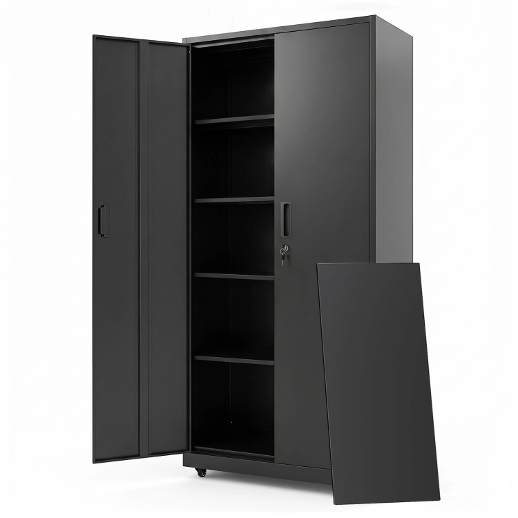 Hivvago Rolling Metal Storage Cabinet 73 Inches Lockable File Cabinet with 4 Smooth Wheels