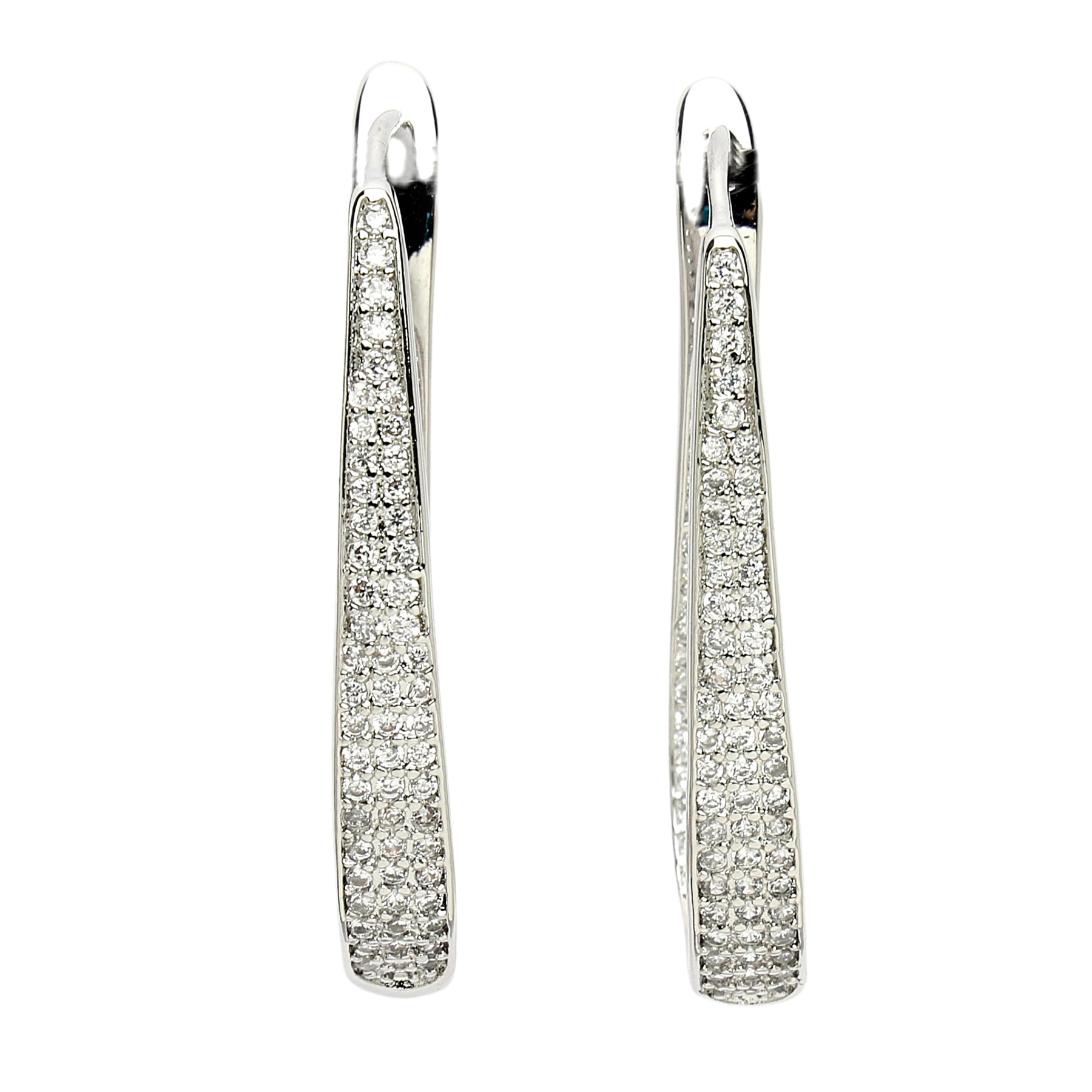 AGP PARIS Womens Diva Collection U-Shaped Zirconia Hoop Earrings