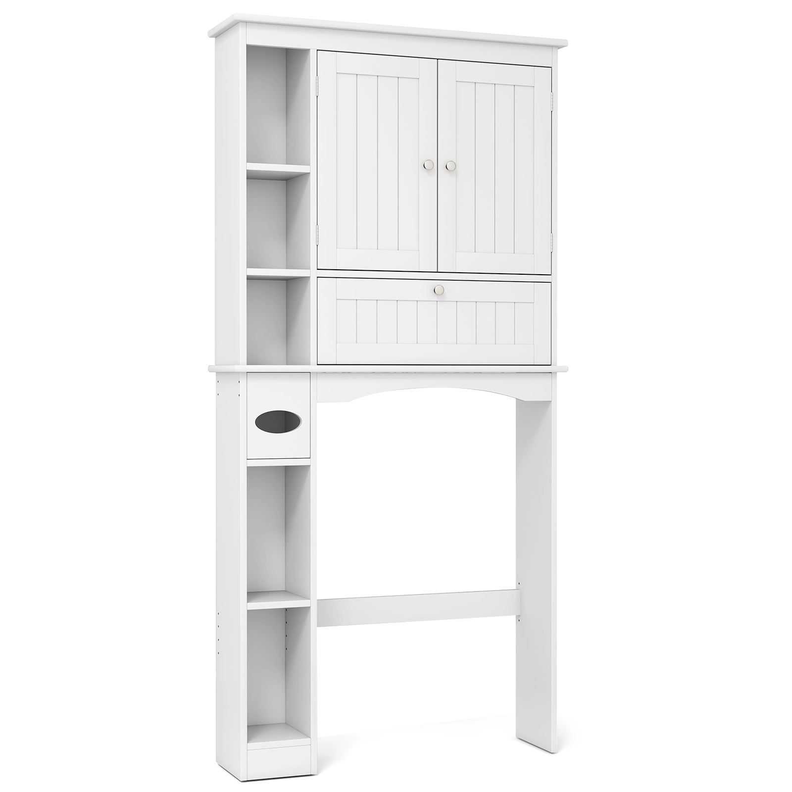 SUGIFT Over The Toilet Storage Cabinet With Adjustable Shelf And Bottom Bar 265-lb Capacity 31.5-in Wide White