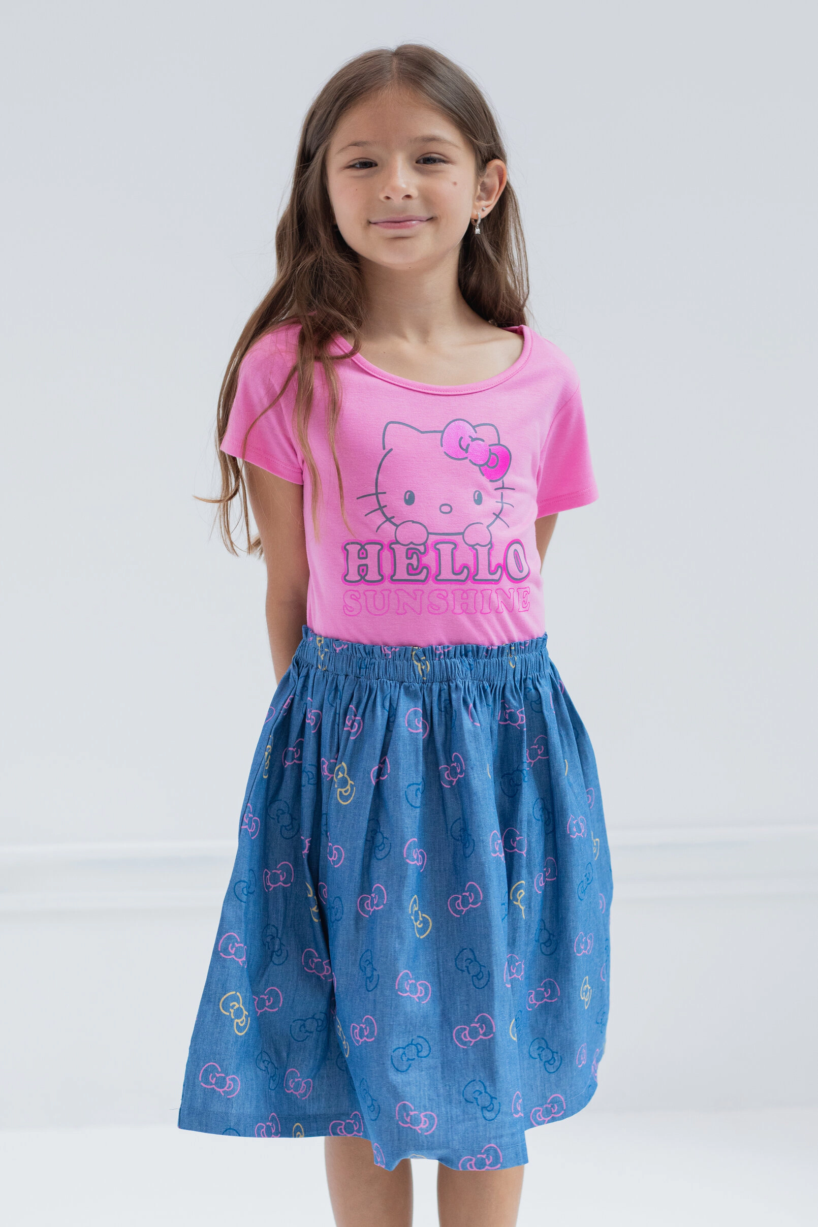 Hello Kitty Girls' Flare Short Sleeve Dress