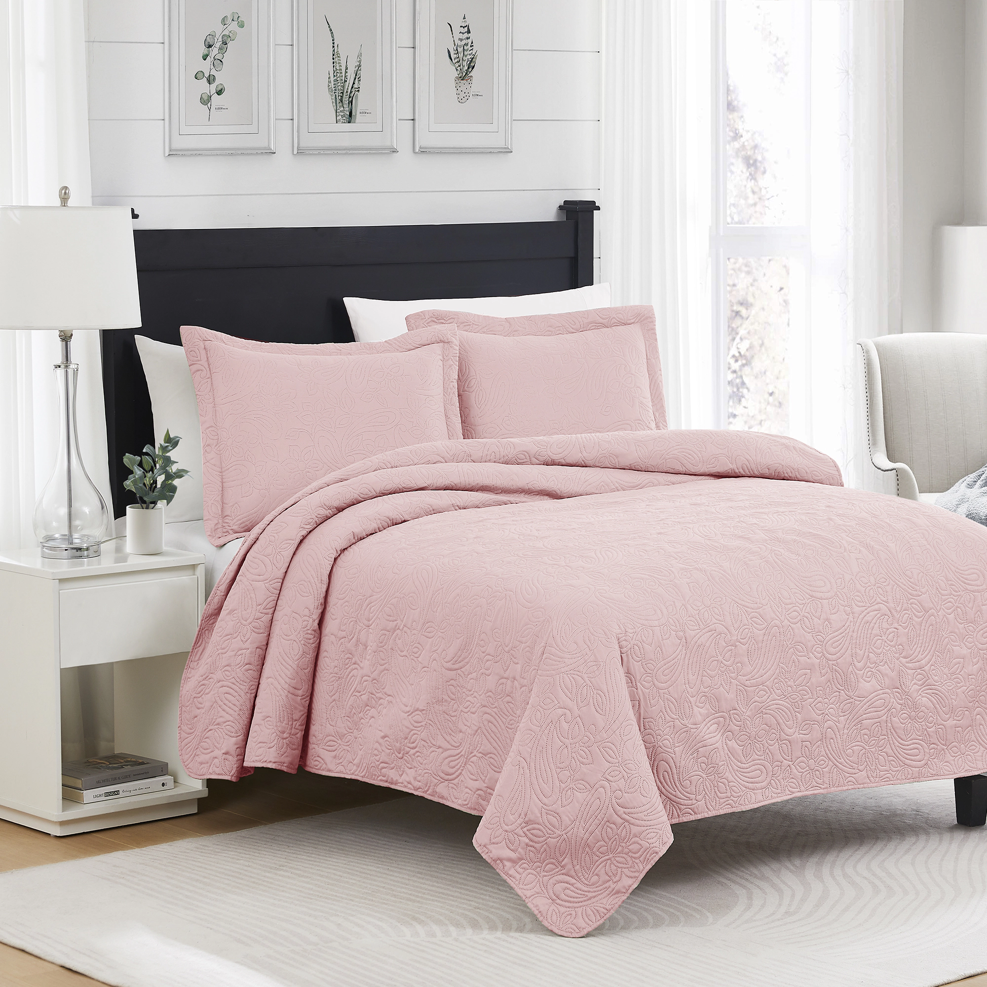 RT Designers Collection Milla 3pc Pinsonic All Season Quilt Set for Revitalize Bedroom