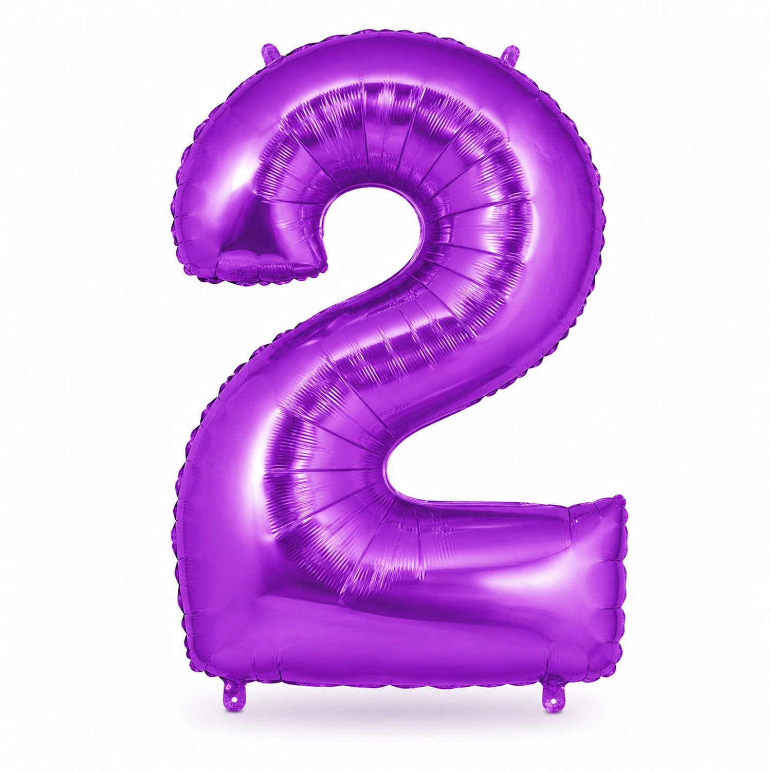 LoonBalloon Purple Number 2 Foil Balloon Set with 8 Purple and White Latex Balloons - 34 in Number 2 Party Decoration