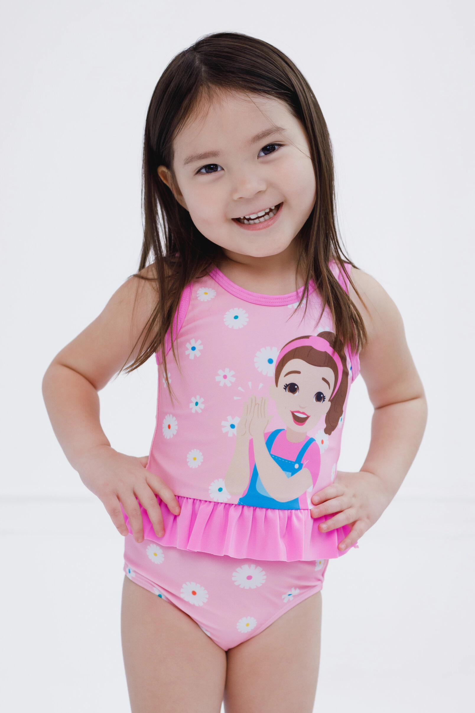 Ms. Rachel Girls' Swimwear 2-Piece Tankini and Bikini Bottom Set