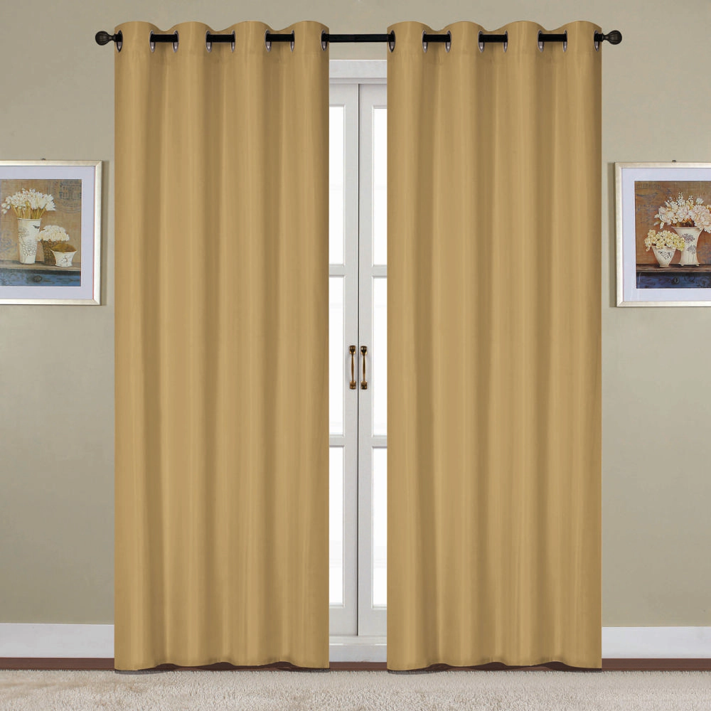 RT Designers Collection Kennedy Room Darkening Grommet Curtain Panel 54" x 84" Gold