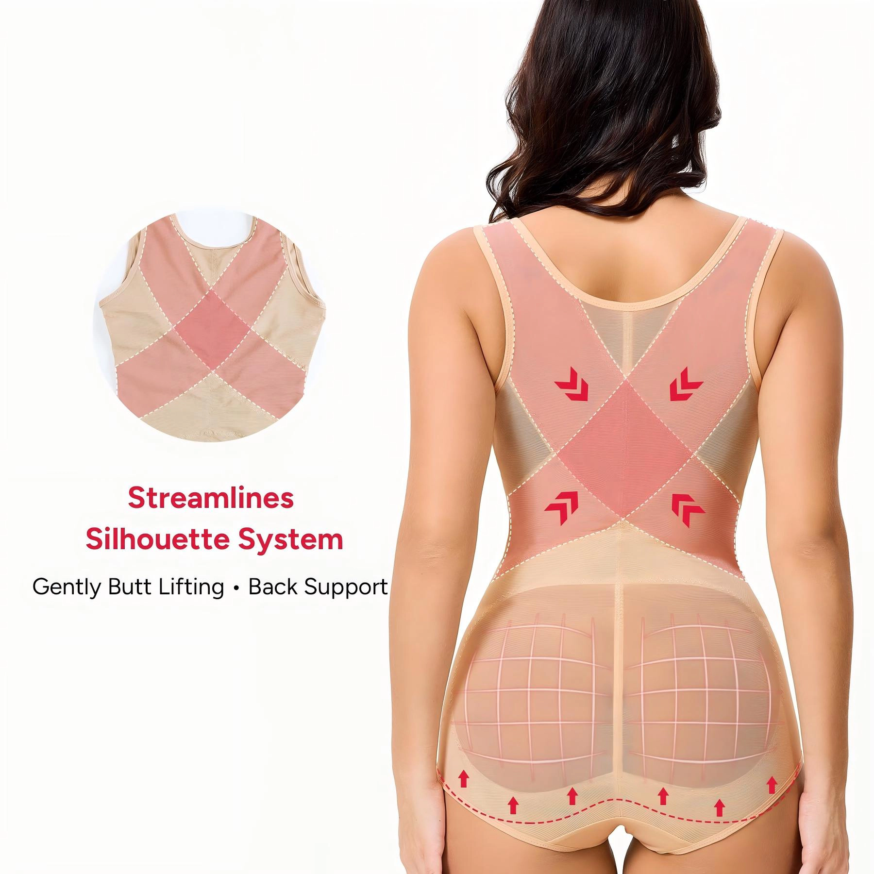 Nebility Womens Open Bust Tummy Control Shapewear Bodysuit