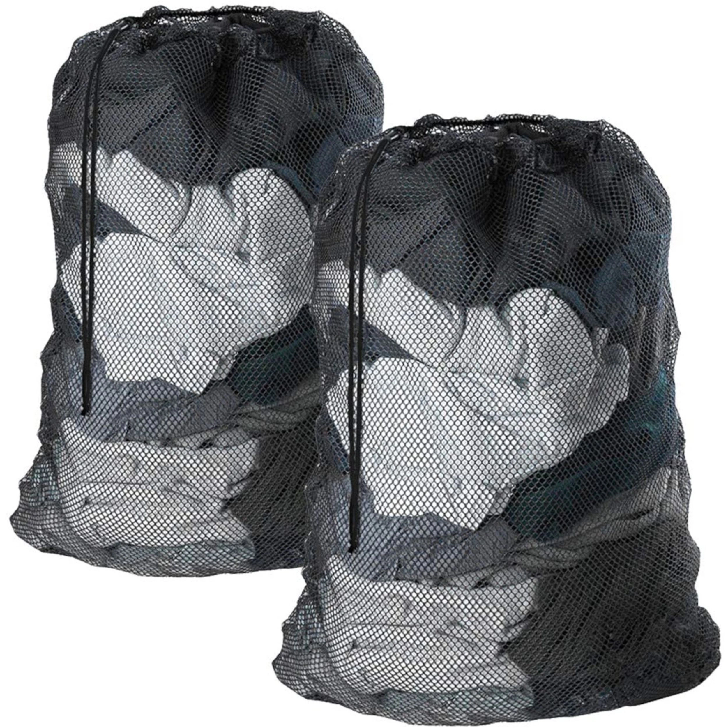 Home Collection Pack of 2 Large Mesh Laundry Bags with Drawstring 23" x 30"
