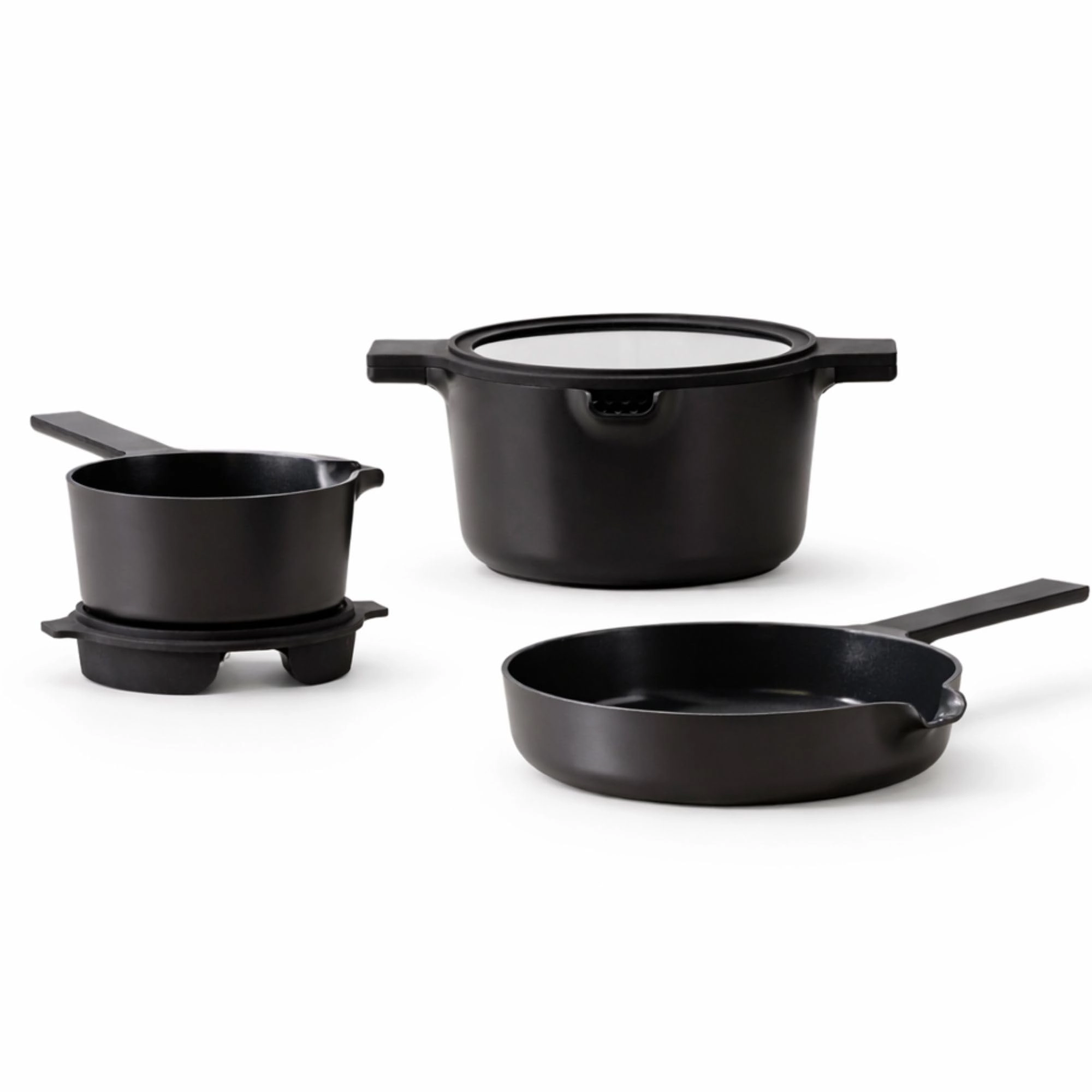 Alva Neat 5-Piece Ceramic Coated Aluminum Nonstick Cookware Set, Stackable