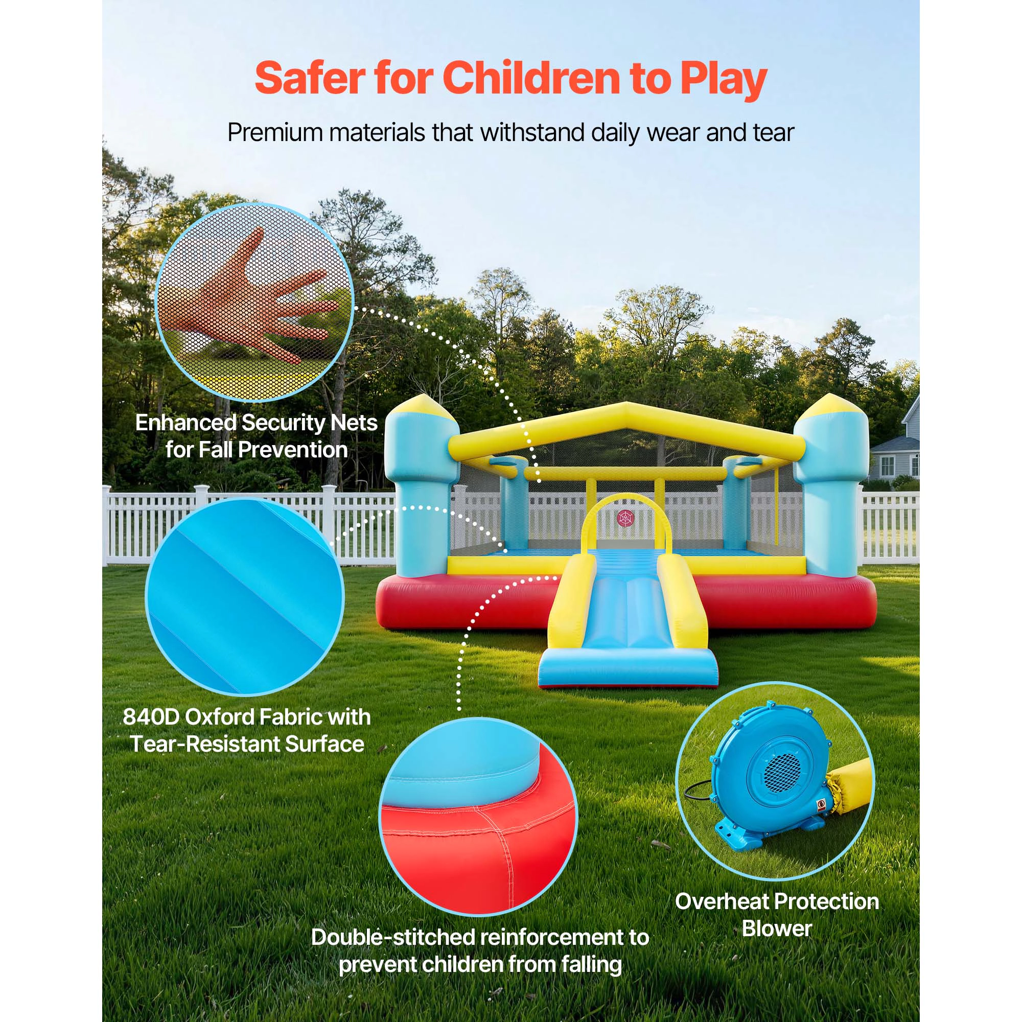 HONGGE Inflatable Bounce House Slide Castle for Kids Ages