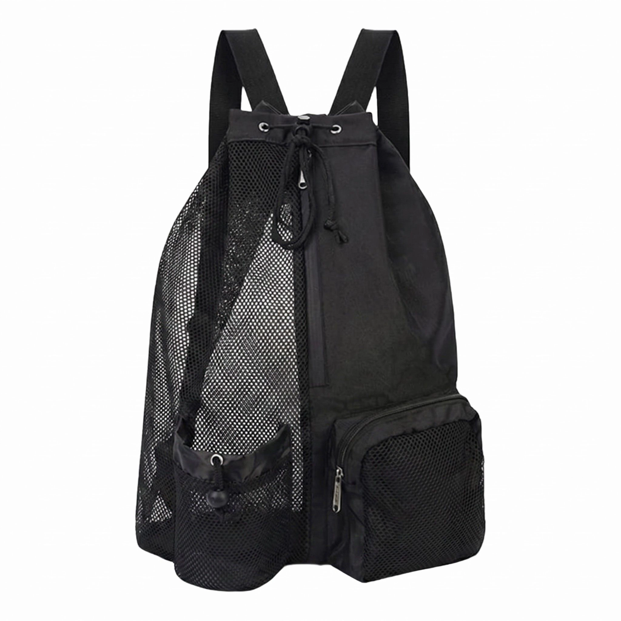 Alilang Women's Mesh Swim Backpack with Drawstring Closure and Side Pockets, Pink
