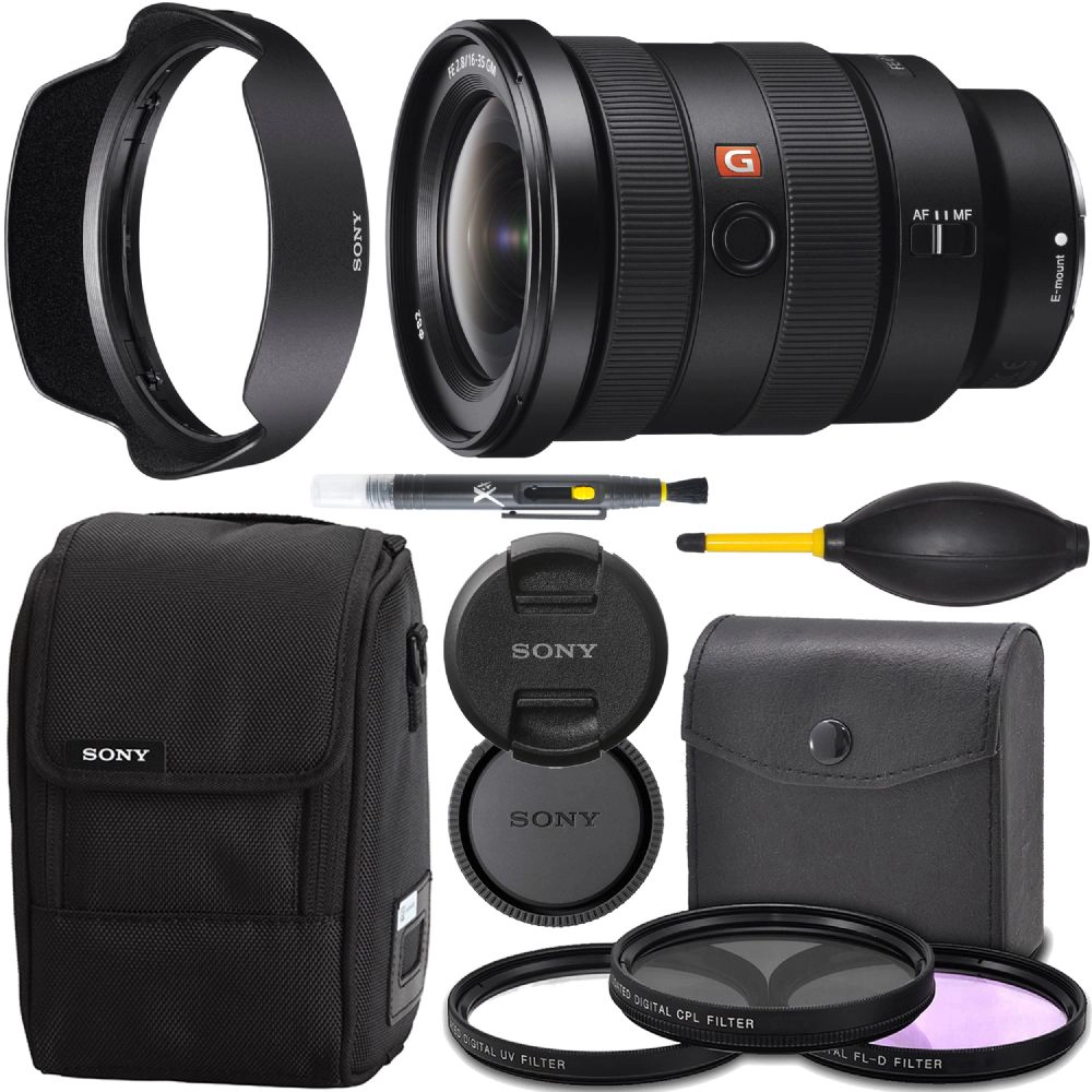Sony FE 16-35mm f/2.8 GM: Full Frame Lens (SEL1635GM) + AOM Pro Starter Bundle Kit - international Version (1 Year AOM