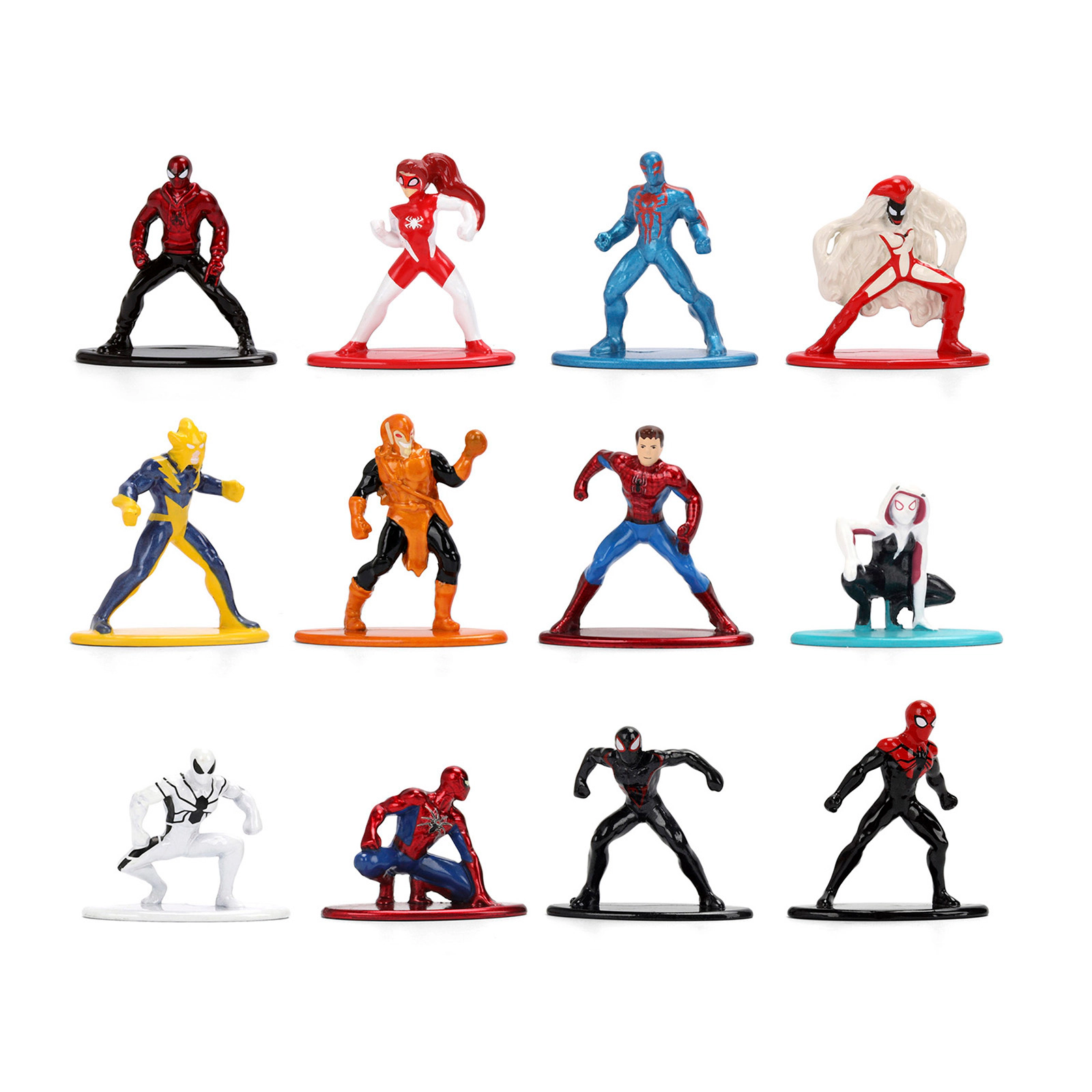Jada Set of 12 Diecast Figures "Spider-Man" Franchise "Nano Metalfigs" Series Diecast Models  by Jada