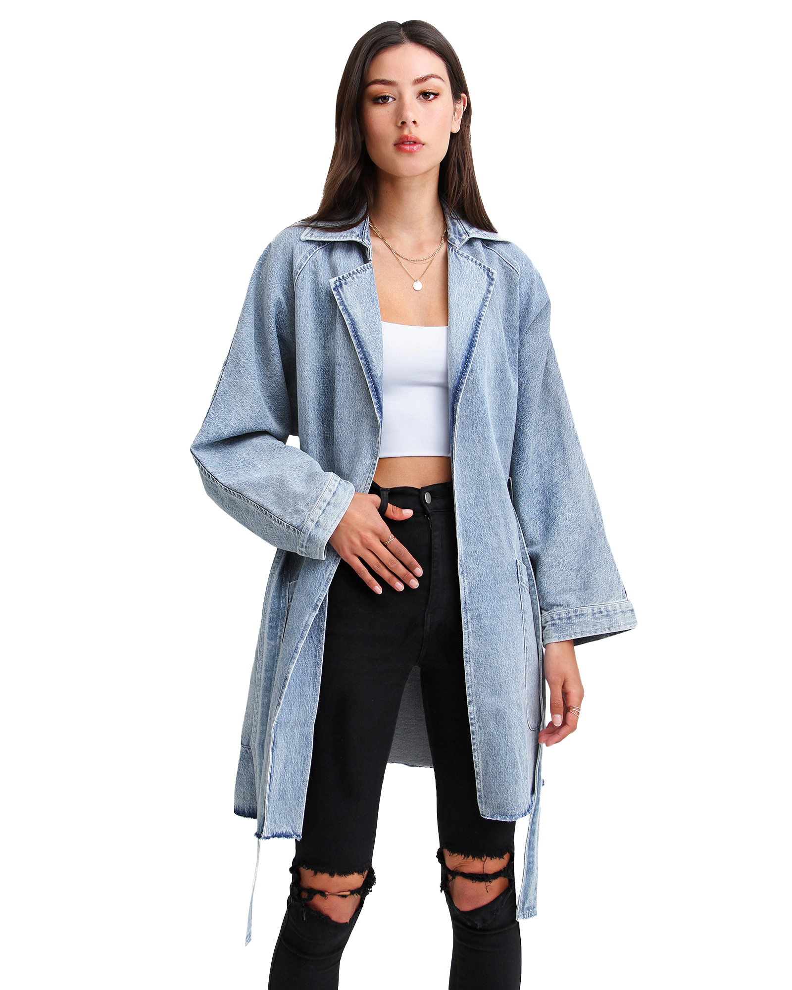 Belle & Bloom Womens Relaxed Boyfriend Denim Jacket