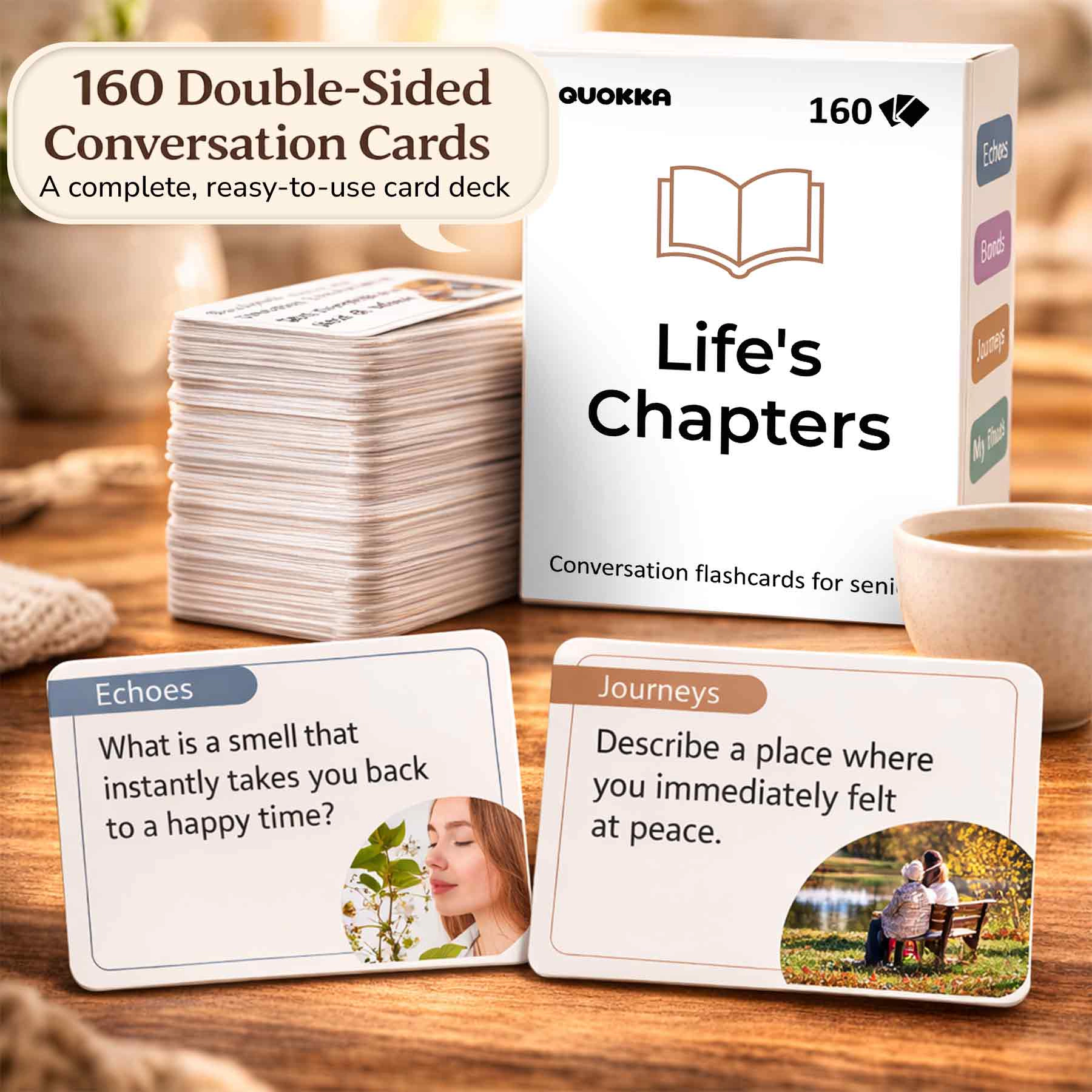 QUOKKA Memory & Conversation Cards for Seniors – Phrase Matching Discussion Activity