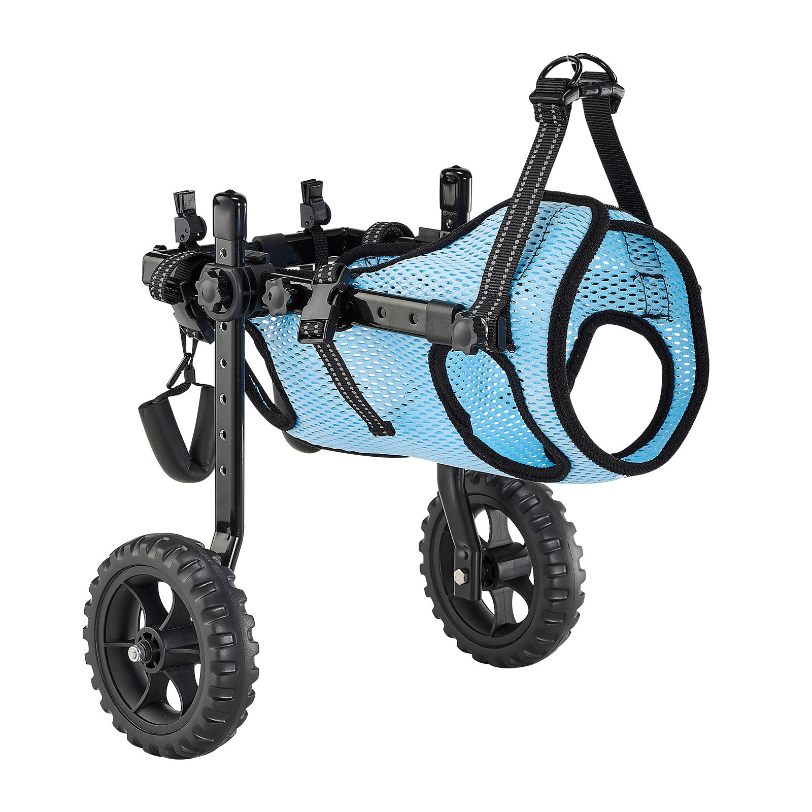 HONGGE Dog Wheelchair for Back Legs Adjustable 2 Wheels Pet Wheelchair Lightweight Dog Cart with Shock-Absorbing Wheels