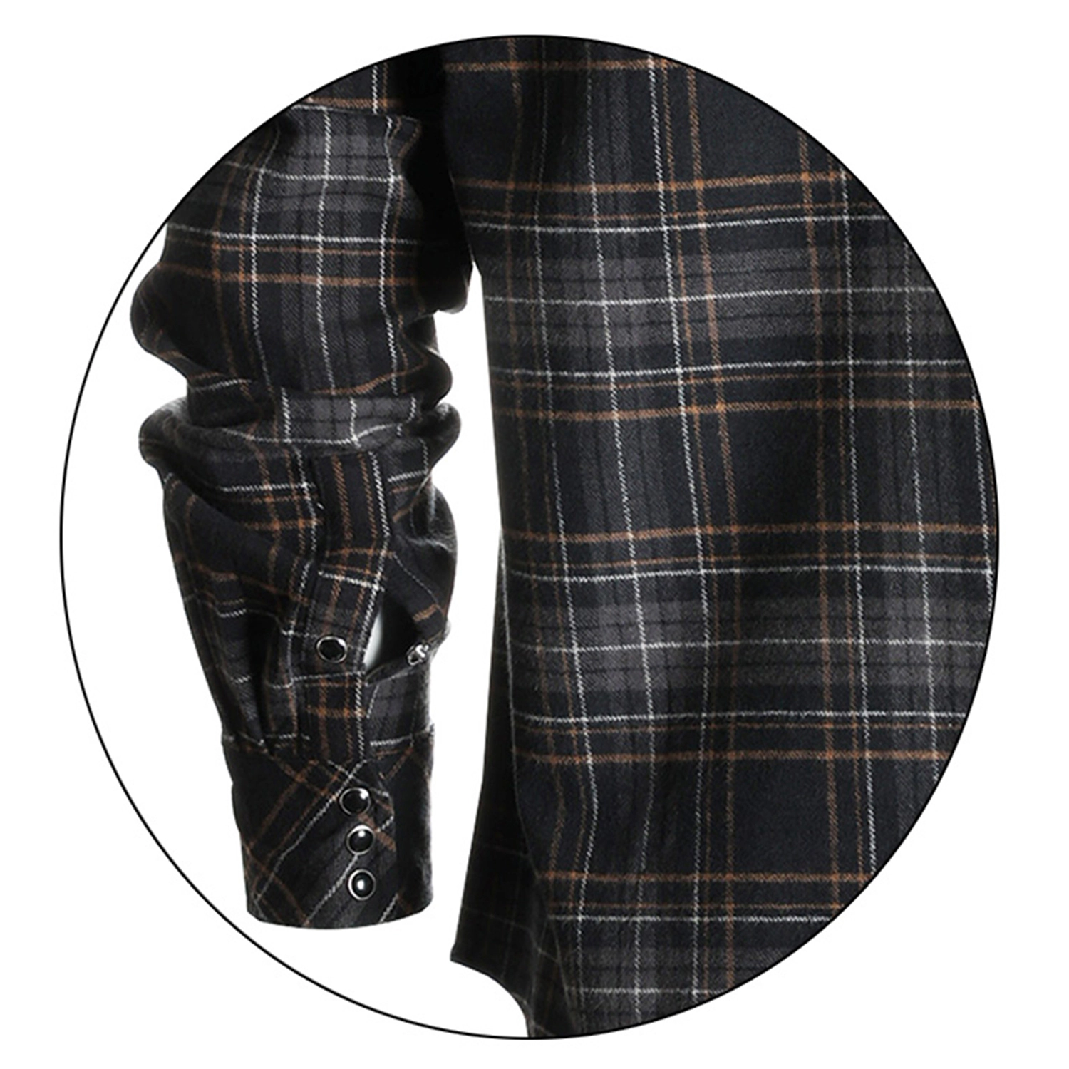 Gioberti Men's Western Brushed Flannel Plaid Checkered Shirt w/ Snap-on Button