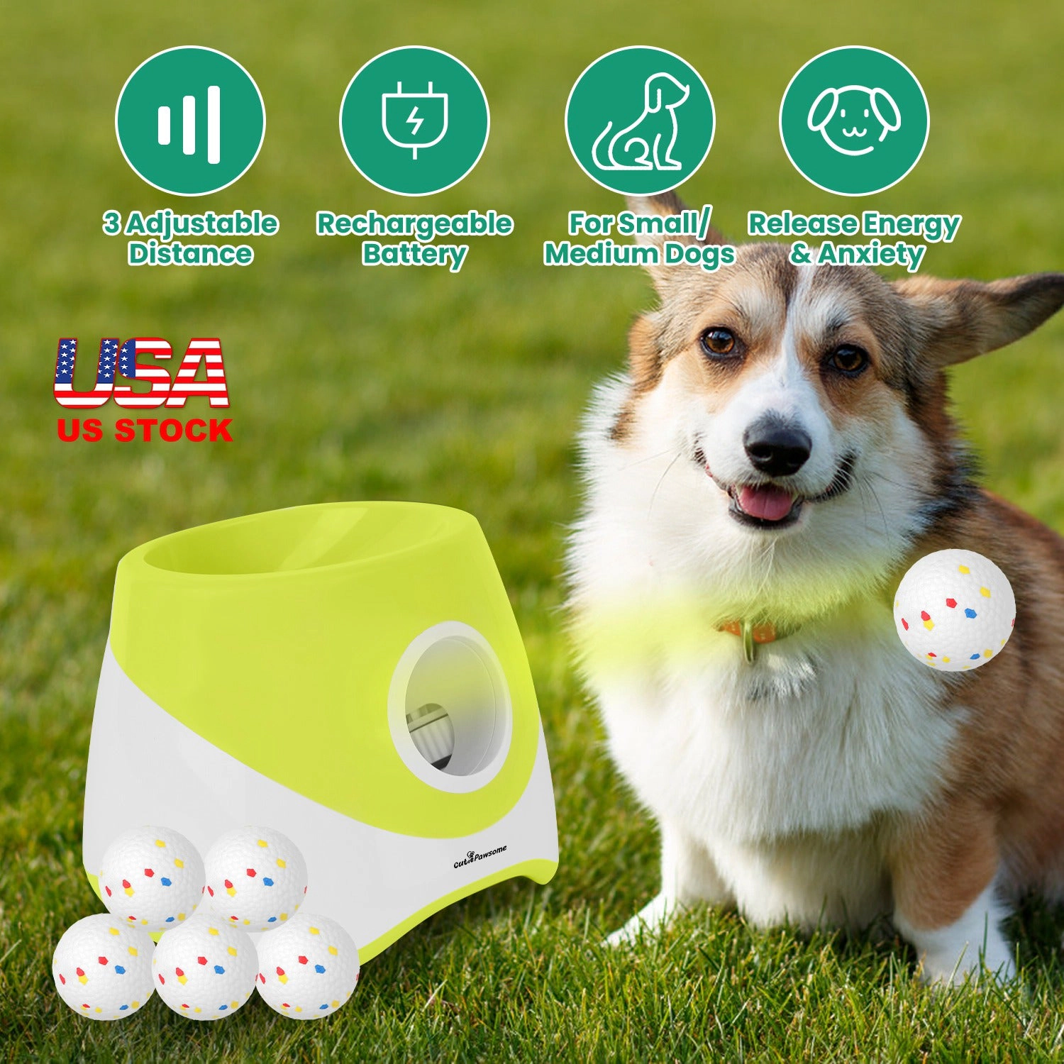 GBruno Rechargeable Automatic Dog Ball Launcher