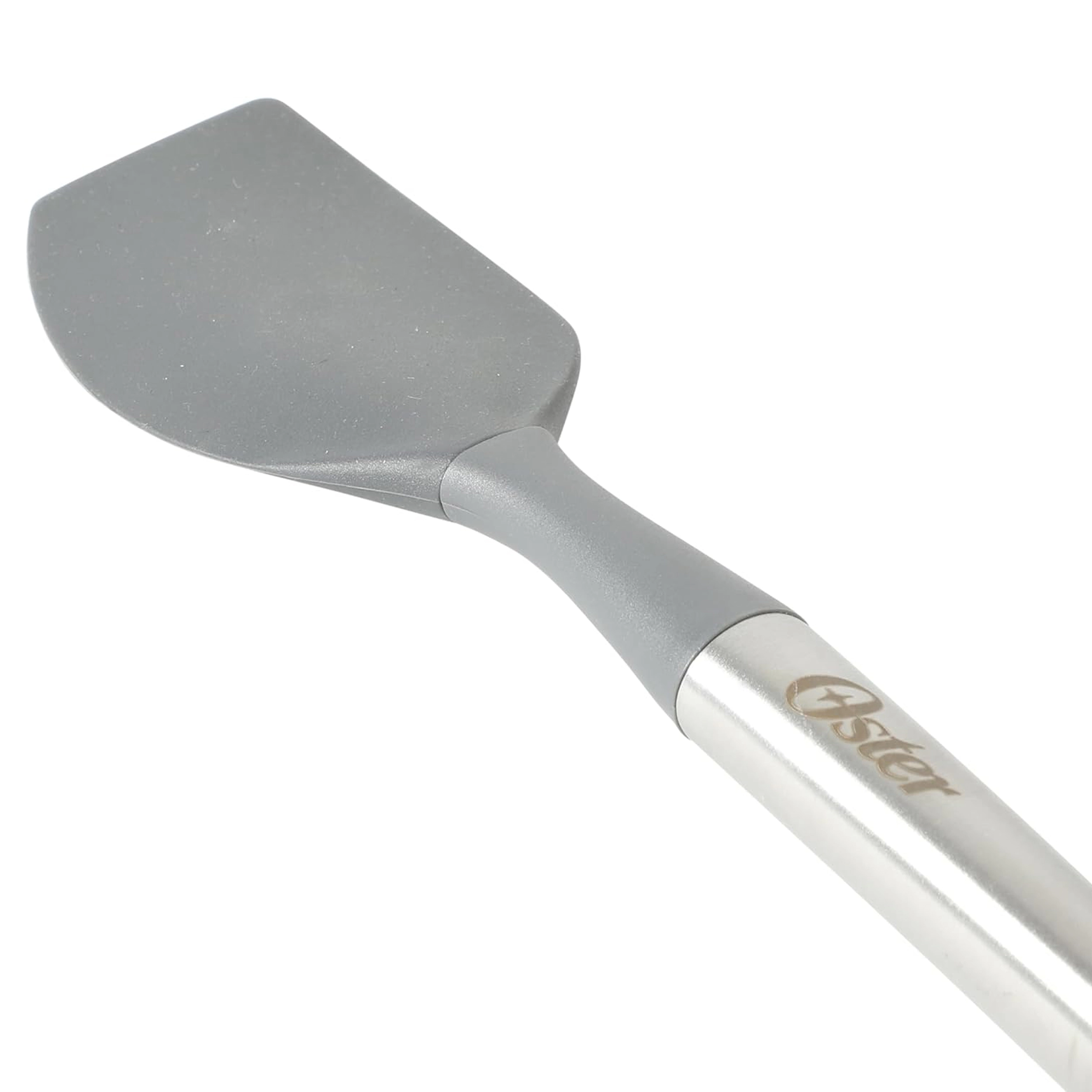 Oster Chadswyck 11 Inch Silicone Turner Spatula With Stainless Steel Handle in Silver
