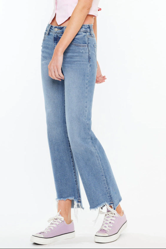 KanCan Women's Essentials High Rise Wide Flare Jeans Gwen
