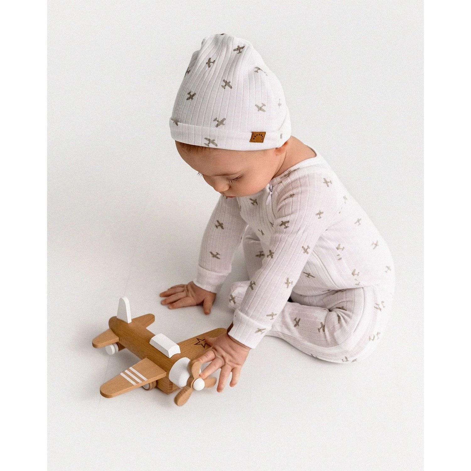 MeMoi 3 Piece Baby Boys "Airplane" Ribbed Cotton Rich Footie Set