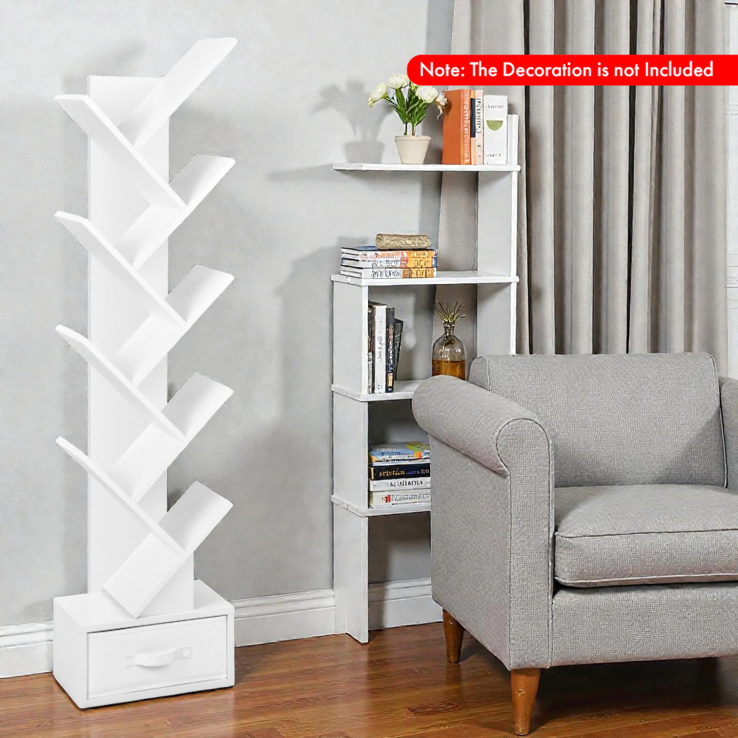 Hivvago 10-Tier Storage Bookcase for Home or Office