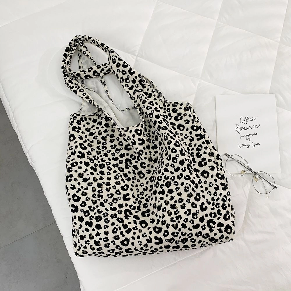 Alilang Women's Leopard Print Shoulder Tote Bags Soft Large Capacity Slouchy Everyday Carryall, Ivory Leopard