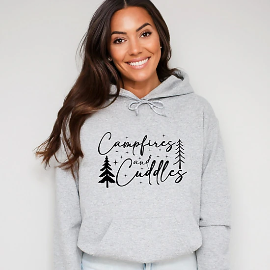 Campfires And Cuddles Script - Women's Graphic Hoodie