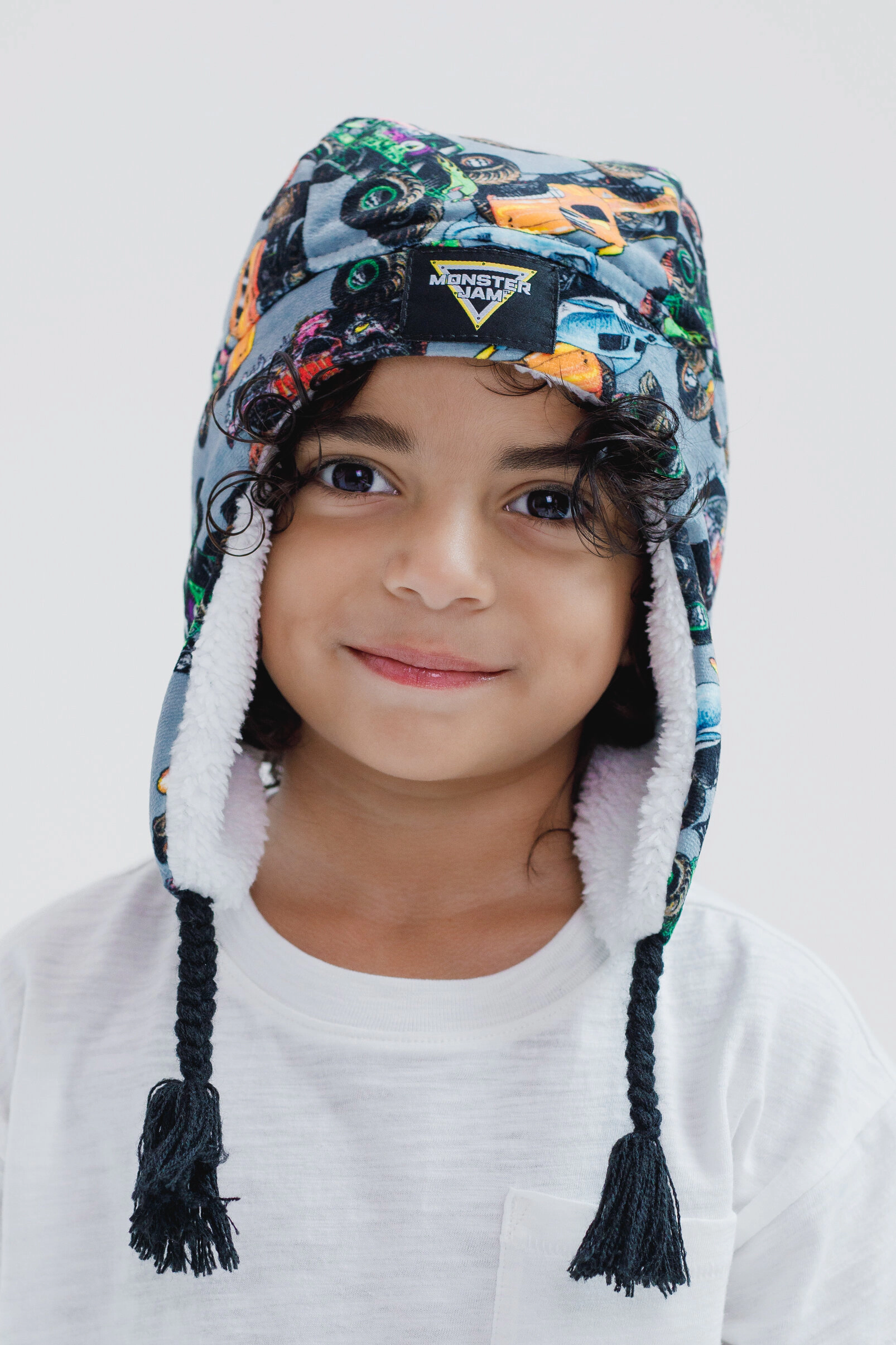 Monster Jam Boys' Fleece Beanie with Ear Flaps