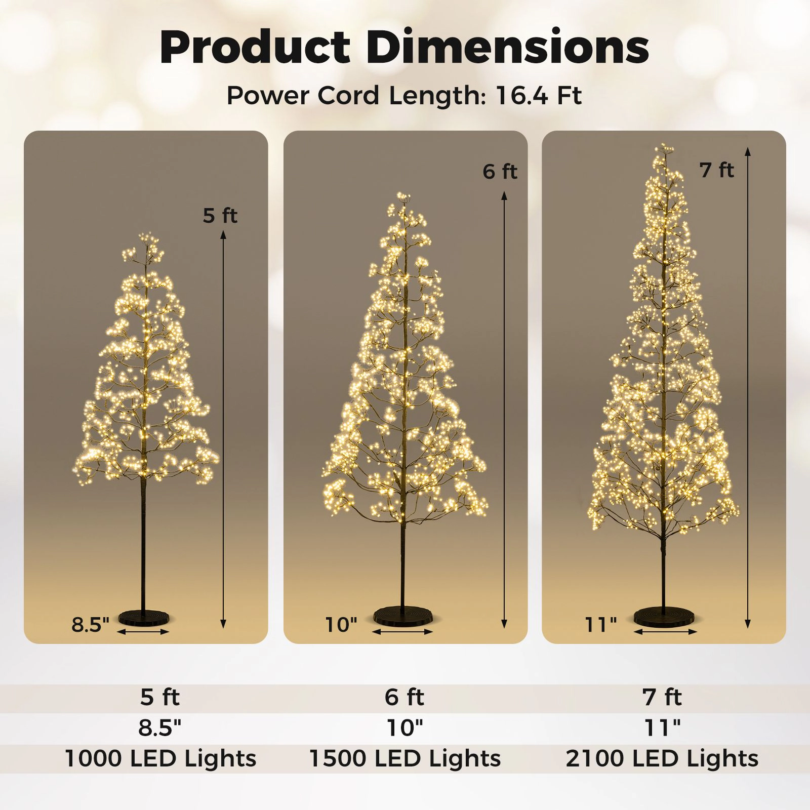 SlickBlue Artificial Lighted Alpine Tree with Dense Branch Tips and Weighted Base