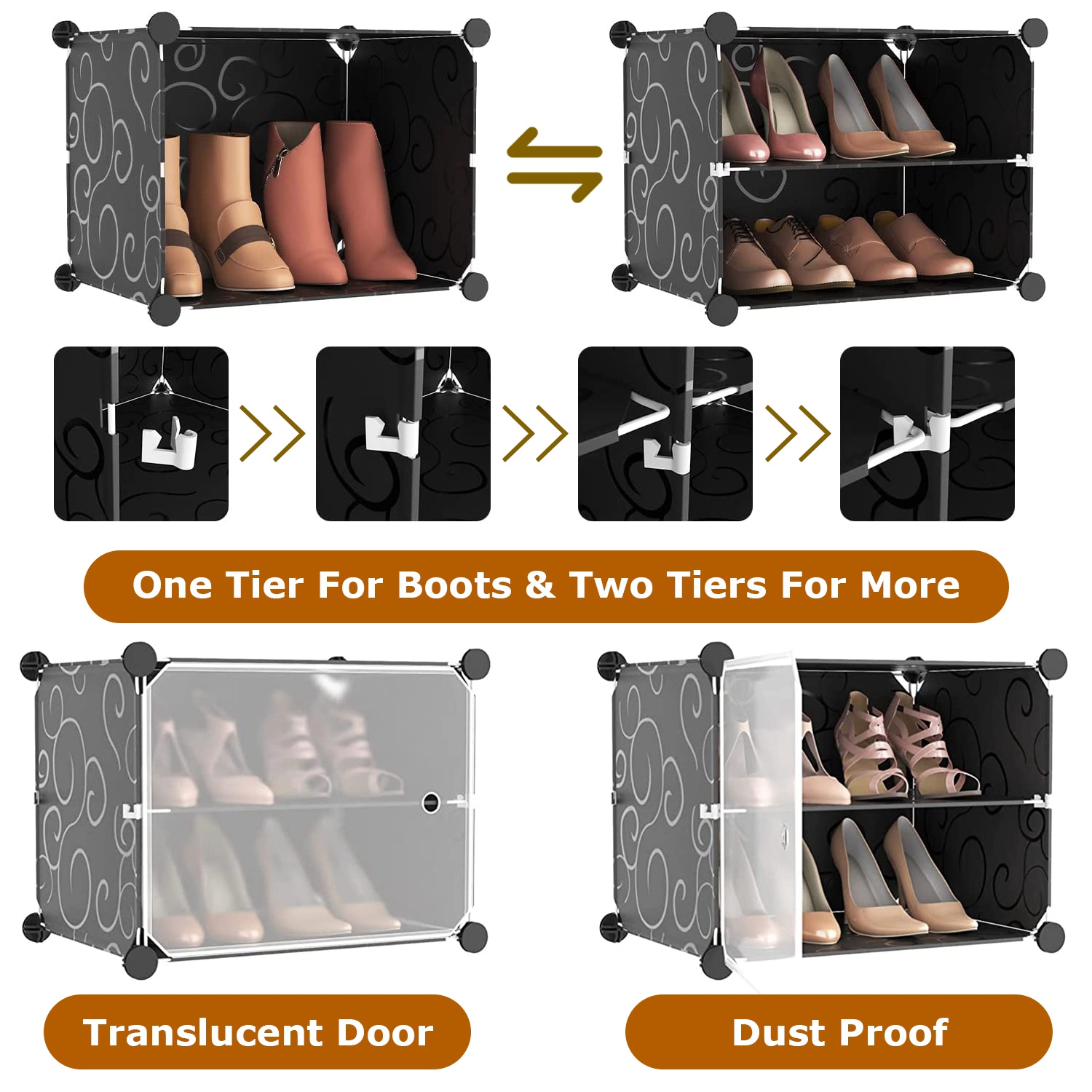 GBruno 8-Tier Stackable Shoe Rack Organizer