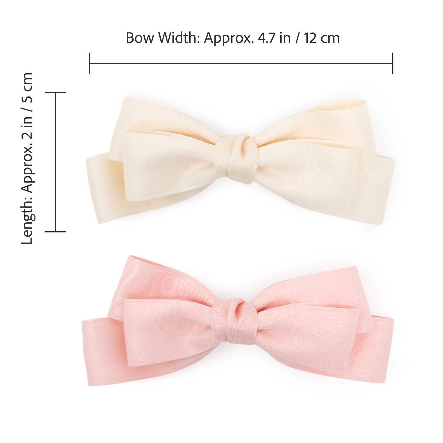 Puttisu Girls 2-Piece Large Double Bow Clip Set