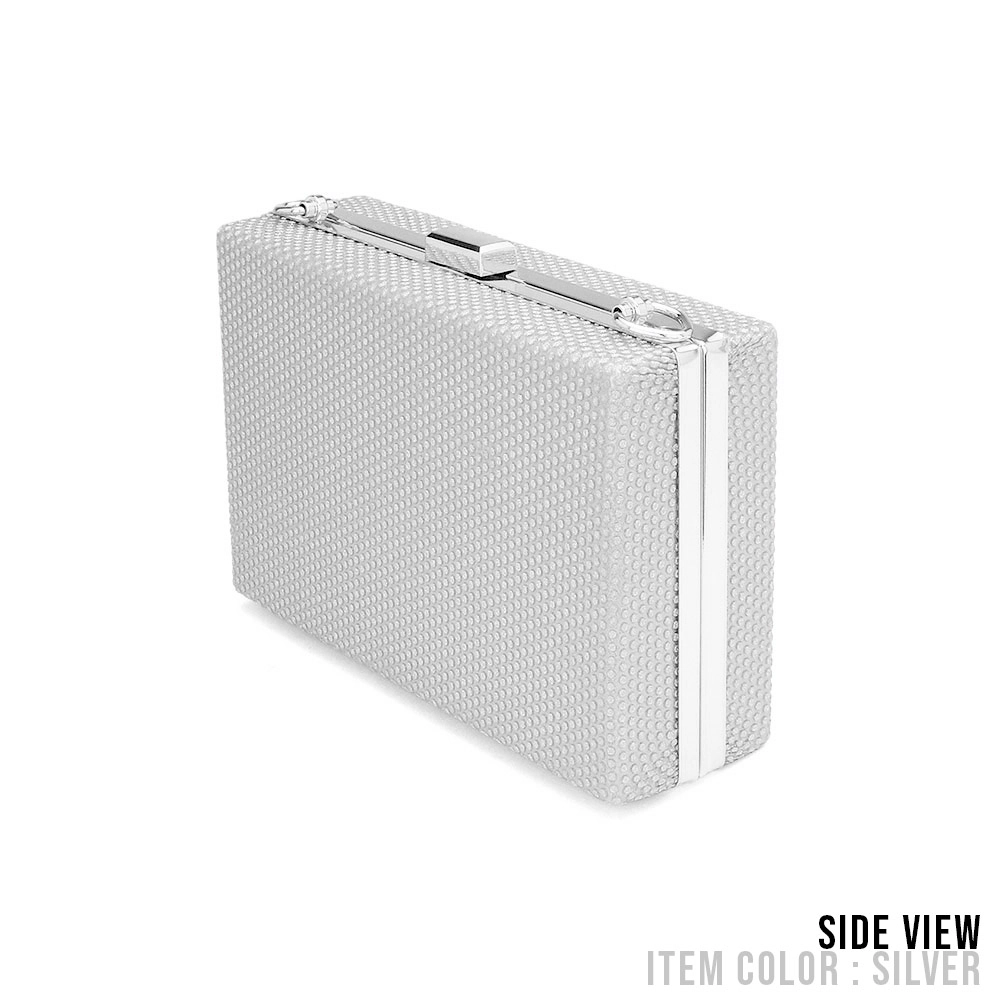 Fashnzfab Shimmery Rectangle Evening Clutch / Crossbody Bag
