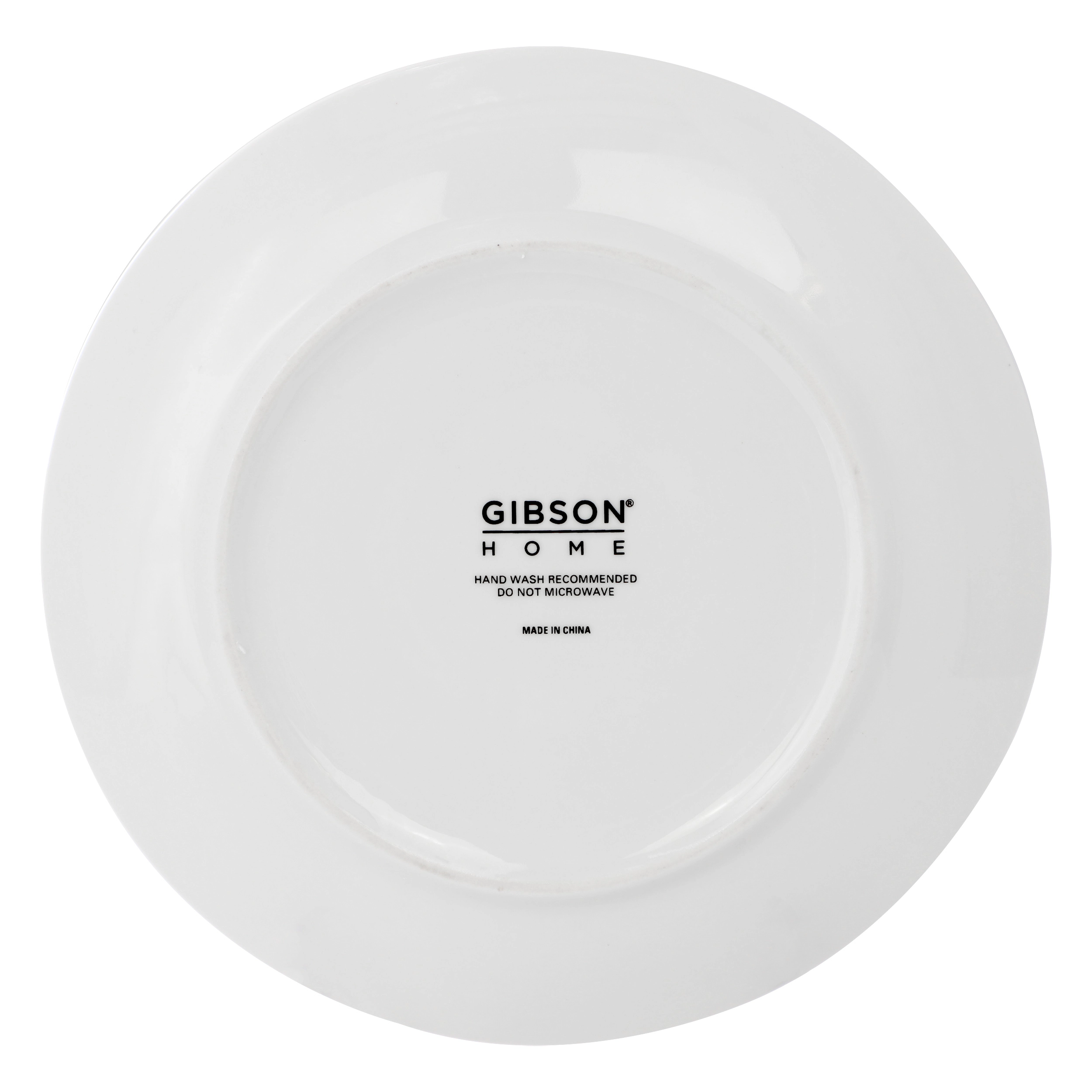 Gibson Home Ogalla 8 Piece 7.5 Inch Gold Banded Fine Ceramic Dessert Plate Set