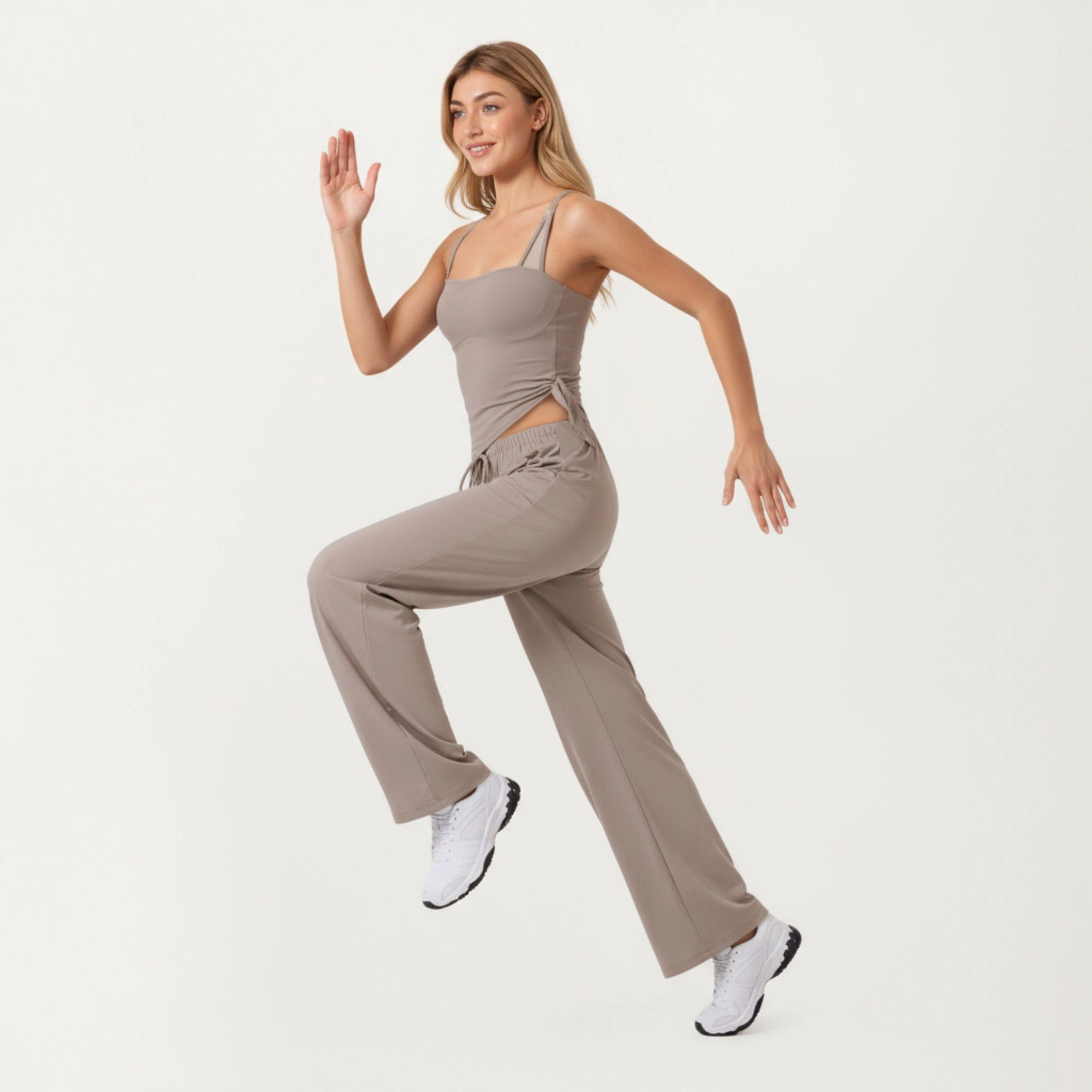 Anna-Kaci Women's High-Waist Drawstring Wide-Leg Sweatpants with Relaxed Fit