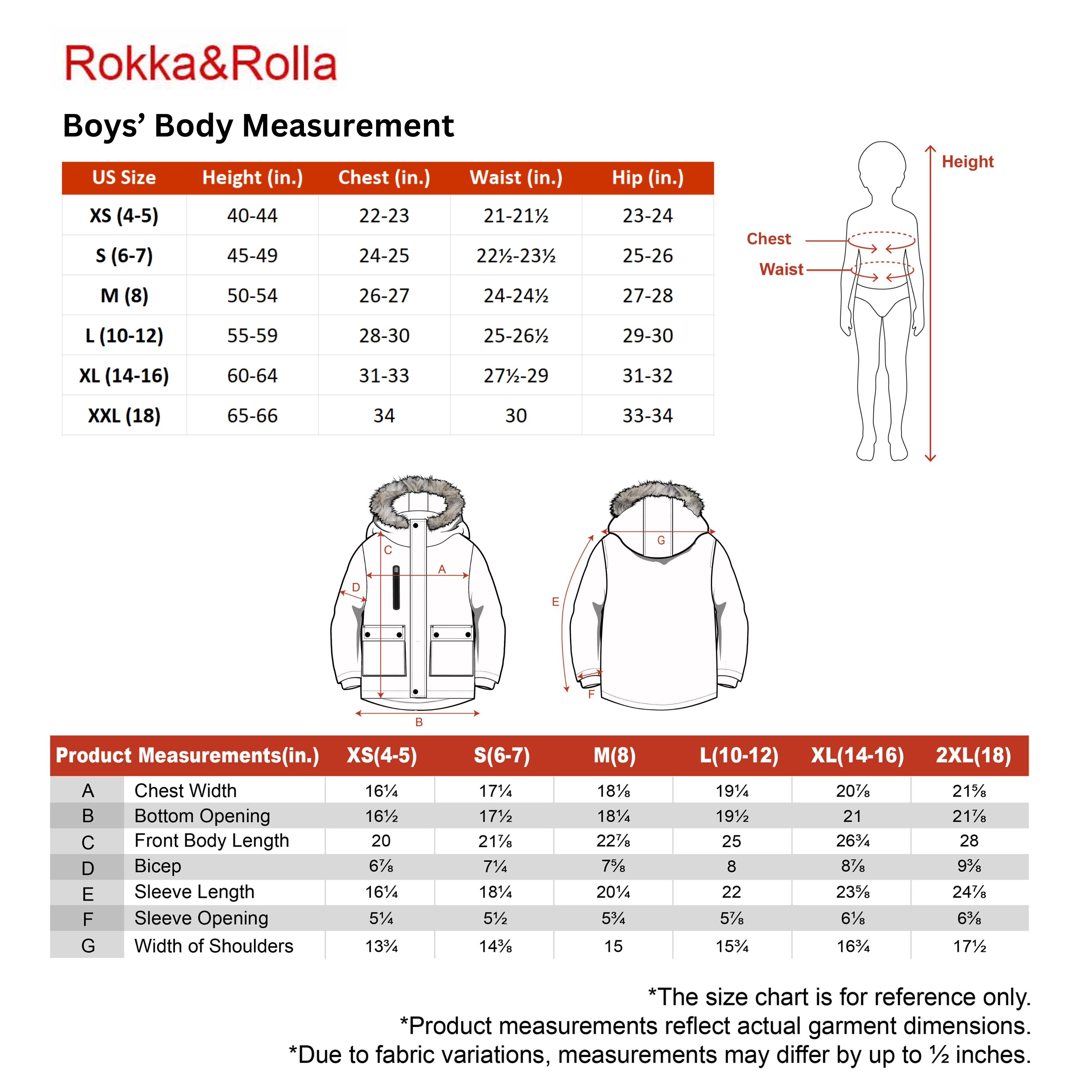 Rokka&Rolla Little & Big Kid Boys Heavyweight Parka